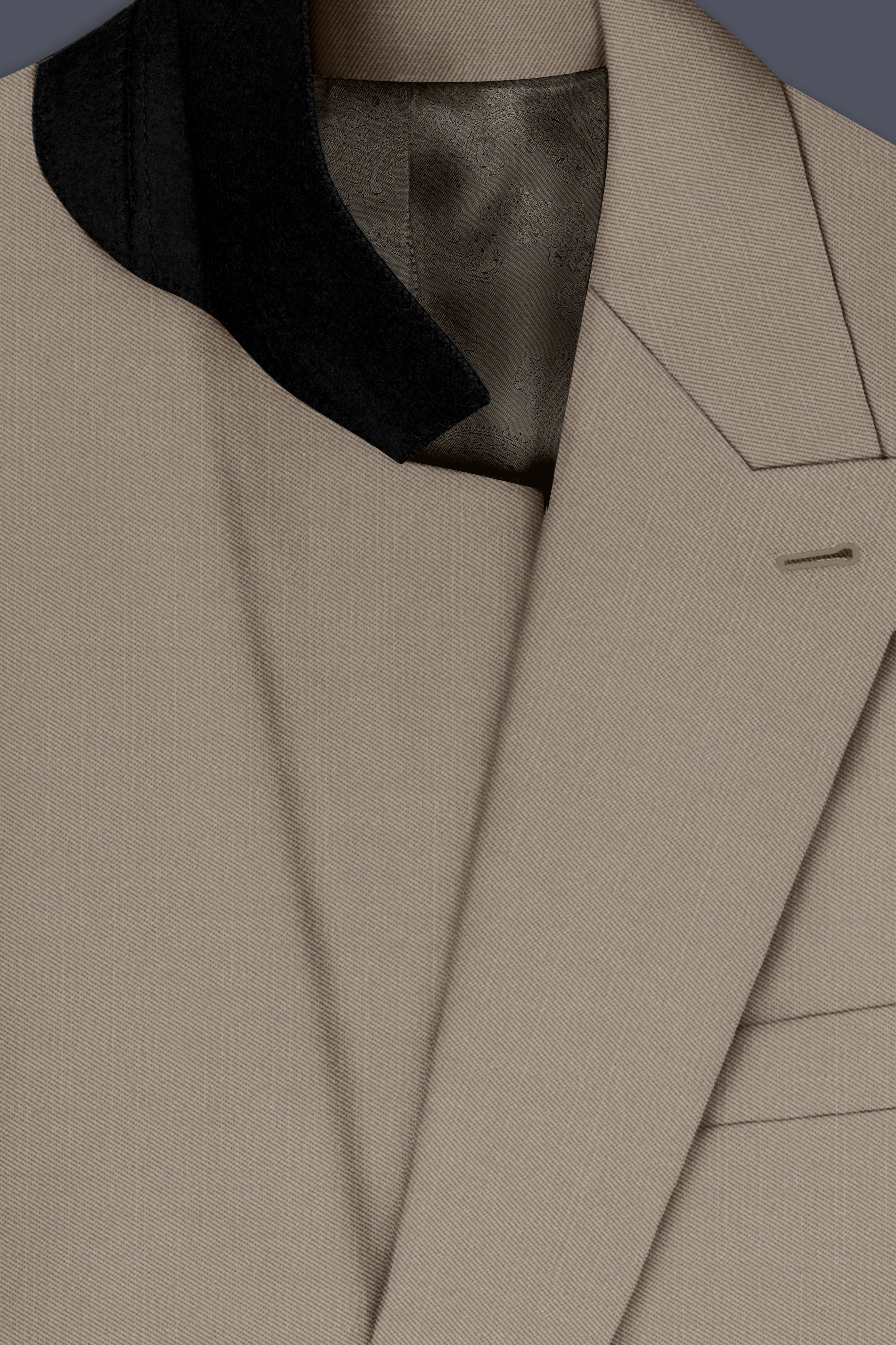 Umber-Stonewall Brown Wool Rich Slight Stretch Double Breasted Suit