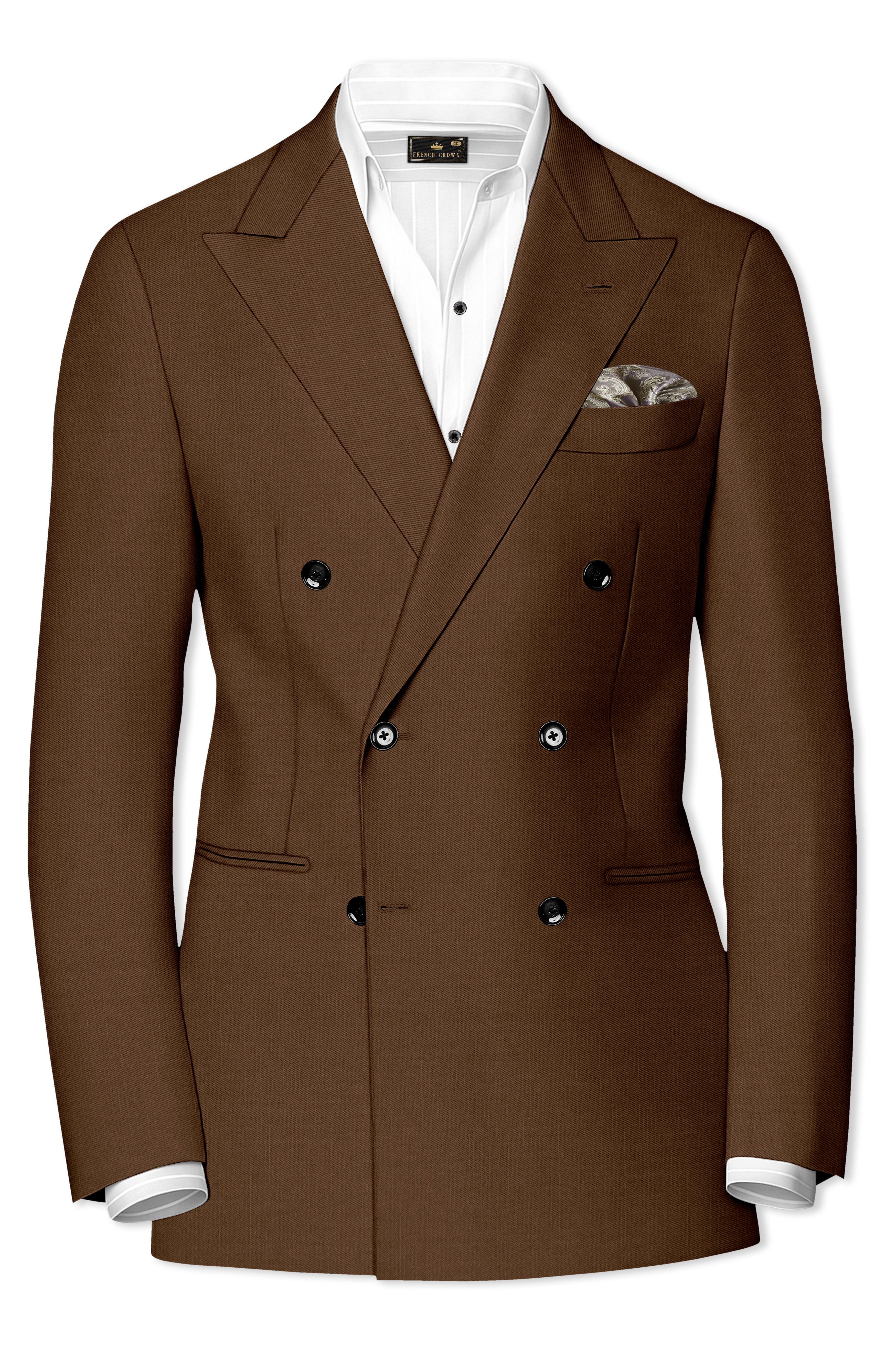 Havron-Derby Brown Wool Rich Slight Stretch Double Breasted Suit ST5514-DB-36, ST5514-DB-38, ST5514-DB-40, ST5514-DB-42, ST5514-DB-44, ST5514-DB-46, ST5514-DB-48, ST5514-DB-50, ST5514-DB-52, ST5514-DB-54, ST5514-DB-56, ST5514-DB-58, ST5514-DB-60
