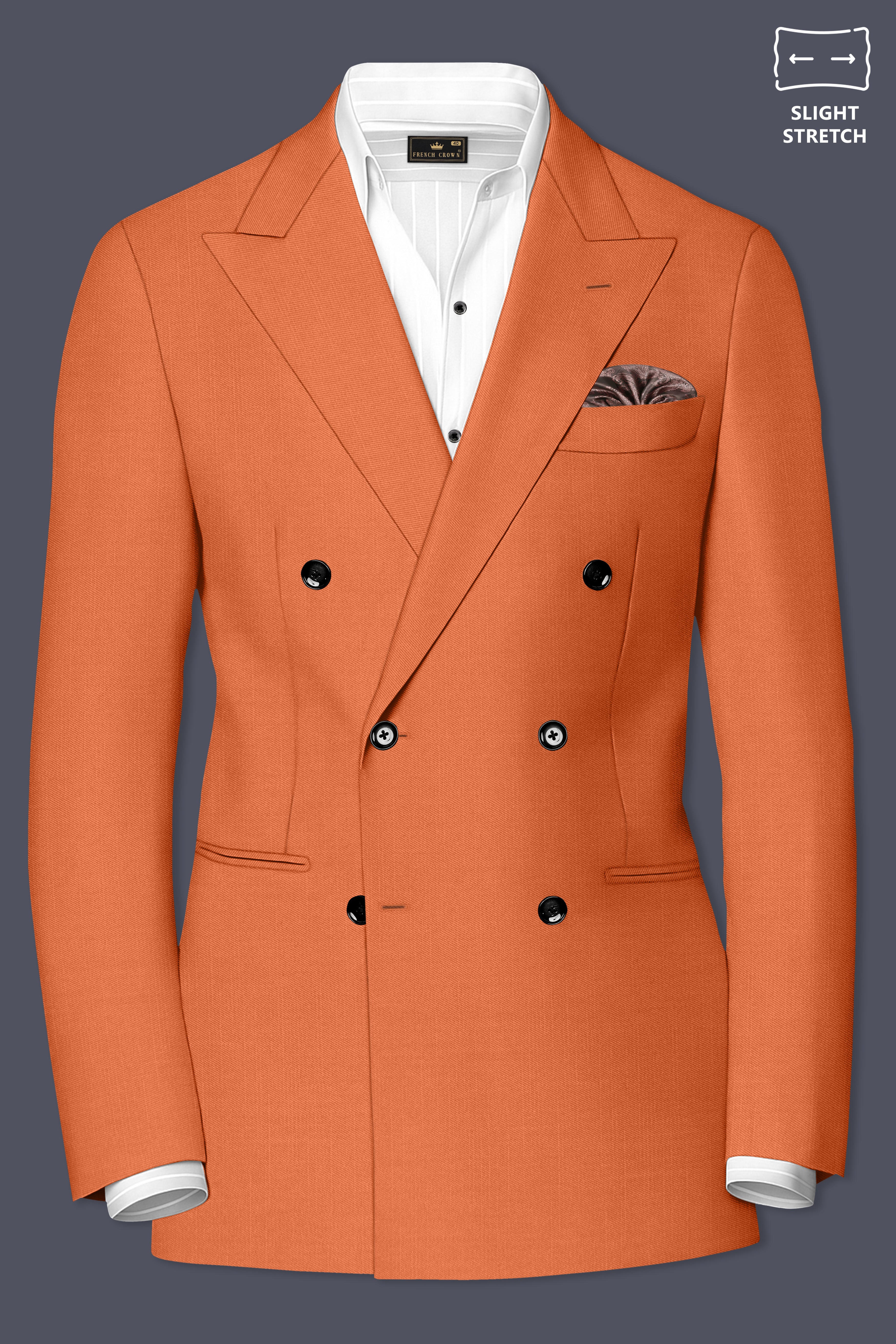 Prestige-Tuscany Orange Wool Rich Slight Stretch Double Breasted Suit ST5515-DB-36, ST5515-DB-38, ST5515-DB-40, ST5515-DB-42, ST5515-DB-44, ST5515-DB-46, ST5515-DB-48, ST5515-DB-50, ST5515-DB-52, ST5515-DB-54, ST5515-DB-56, ST5515-DB-58, ST5515-DB-60
