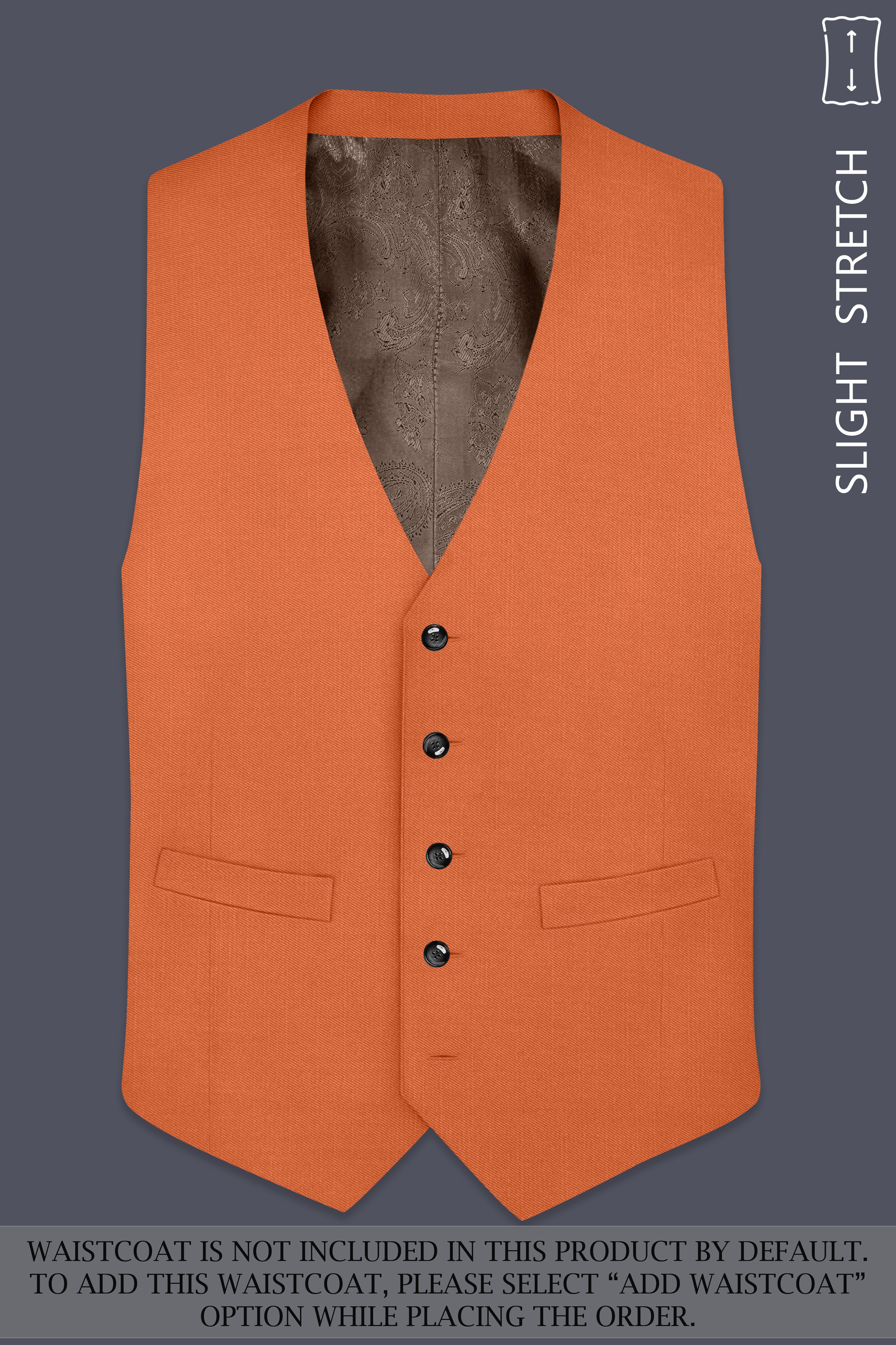 Prestige-Tuscany Orange Solid Premium Wool Rich Double Breasted