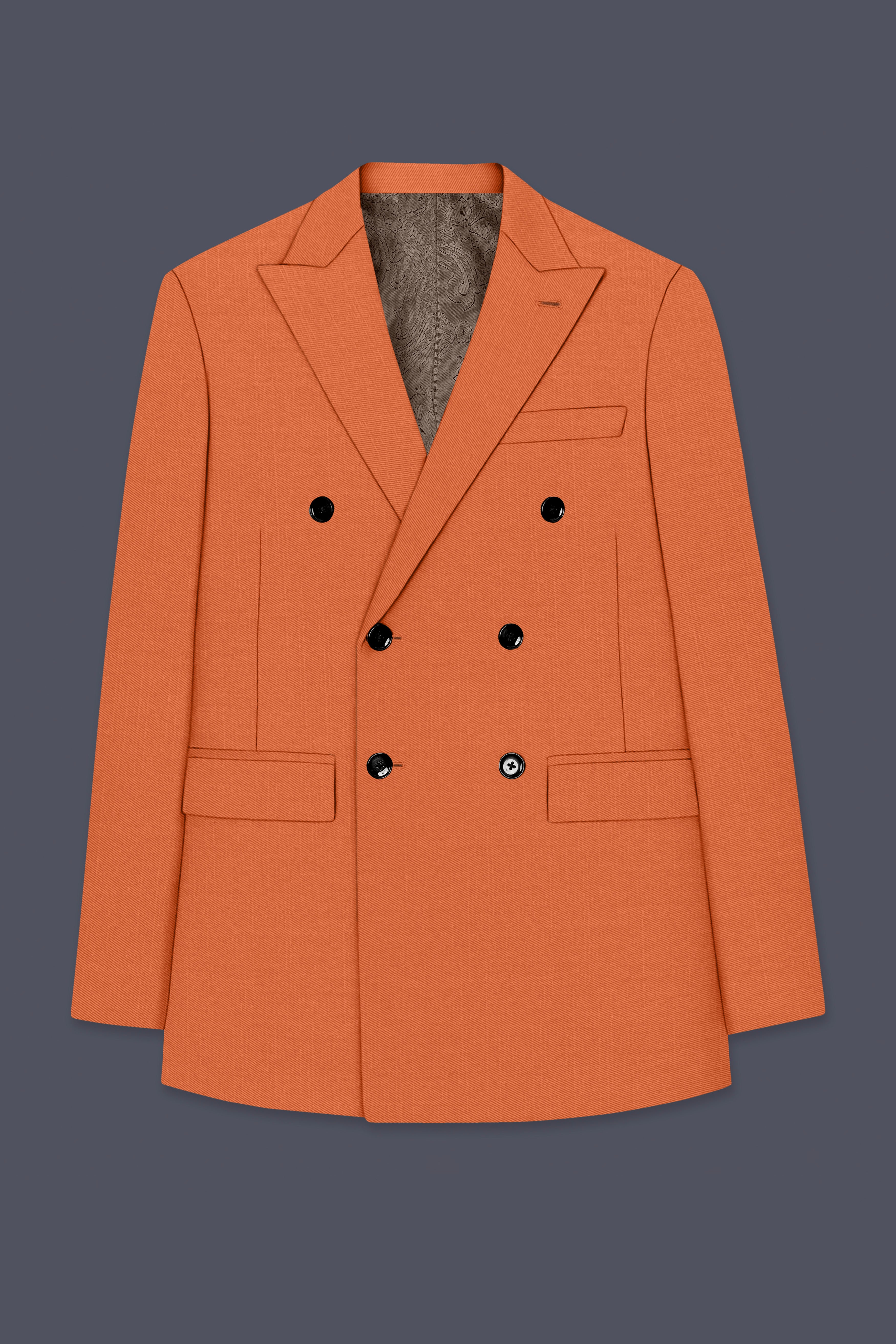 Prestige-Tuscany Orange Wool Rich Slight Stretch Double Breasted Suit ST5515-DB-36, ST5515-DB-38, ST5515-DB-40, ST5515-DB-42, ST5515-DB-44, ST5515-DB-46, ST5515-DB-48, ST5515-DB-50, ST5515-DB-52, ST5515-DB-54, ST5515-DB-56, ST5515-DB-58, ST5515-DB-60
