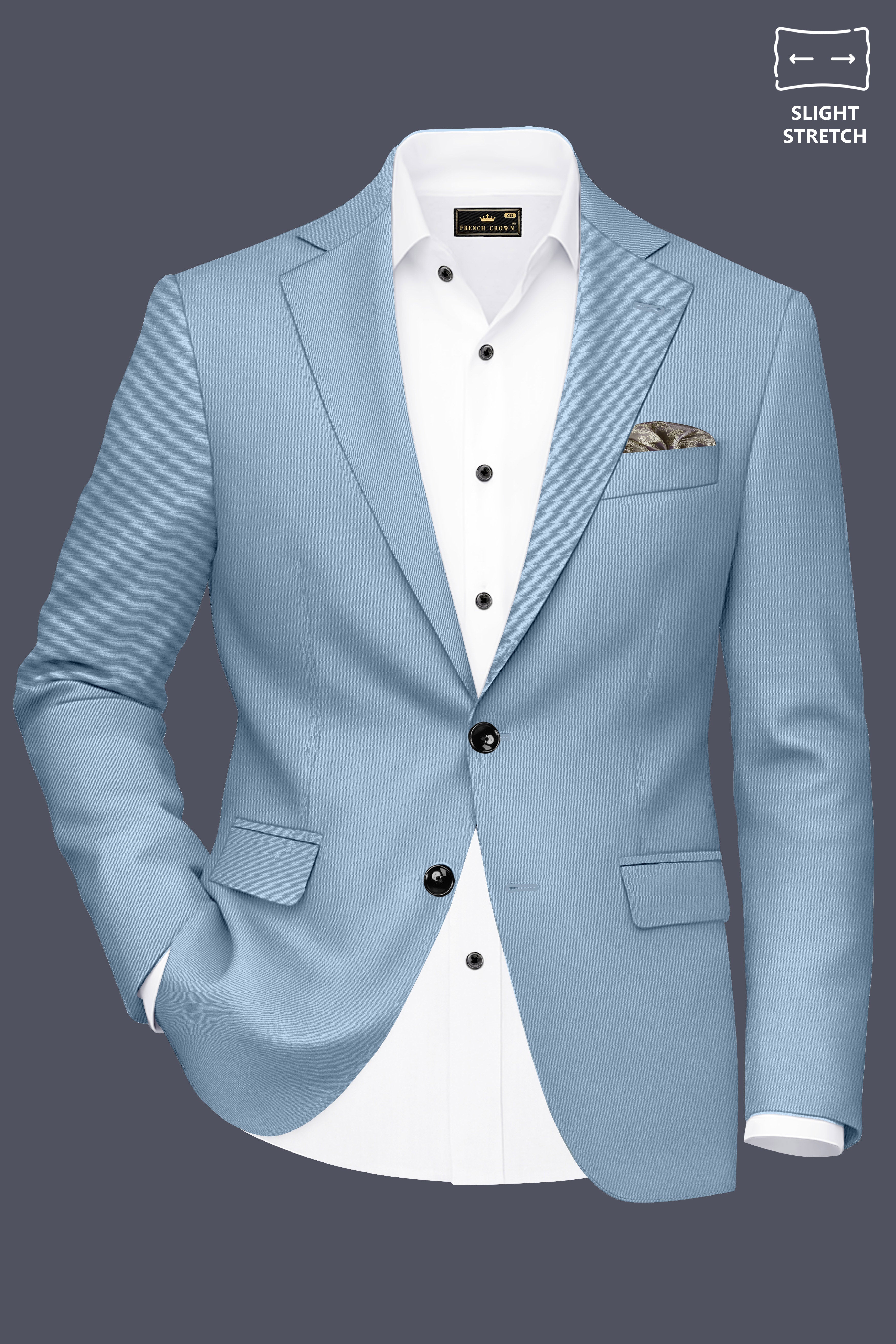 Velcian-Lynch Blue Slight Stretch Subtle Sheen Poly-Viscose Single Breasted Suit