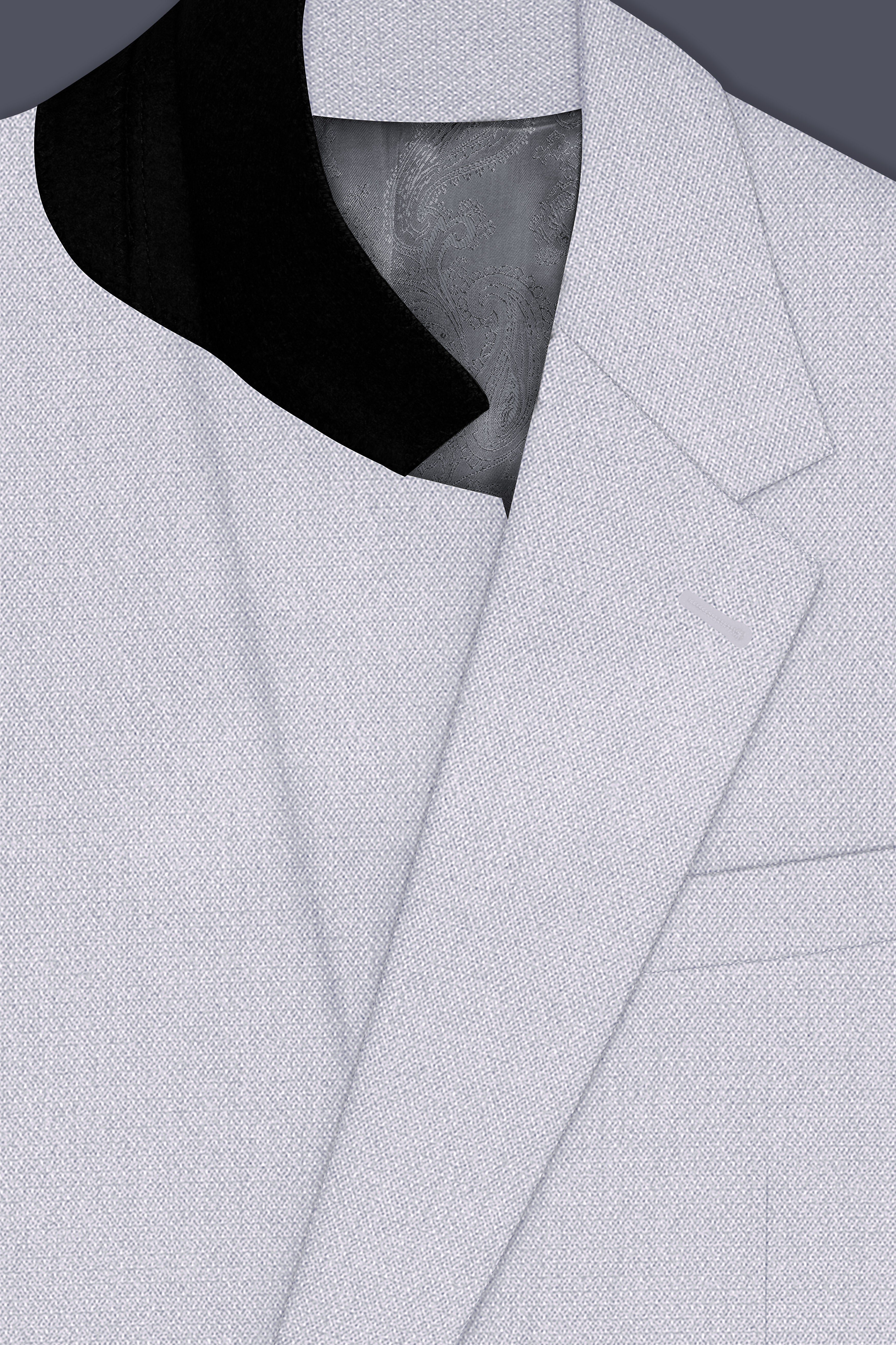 Prism-Chalice Gray Diamond Textured Wool Rich Slight Stretch Single Breasted Suit