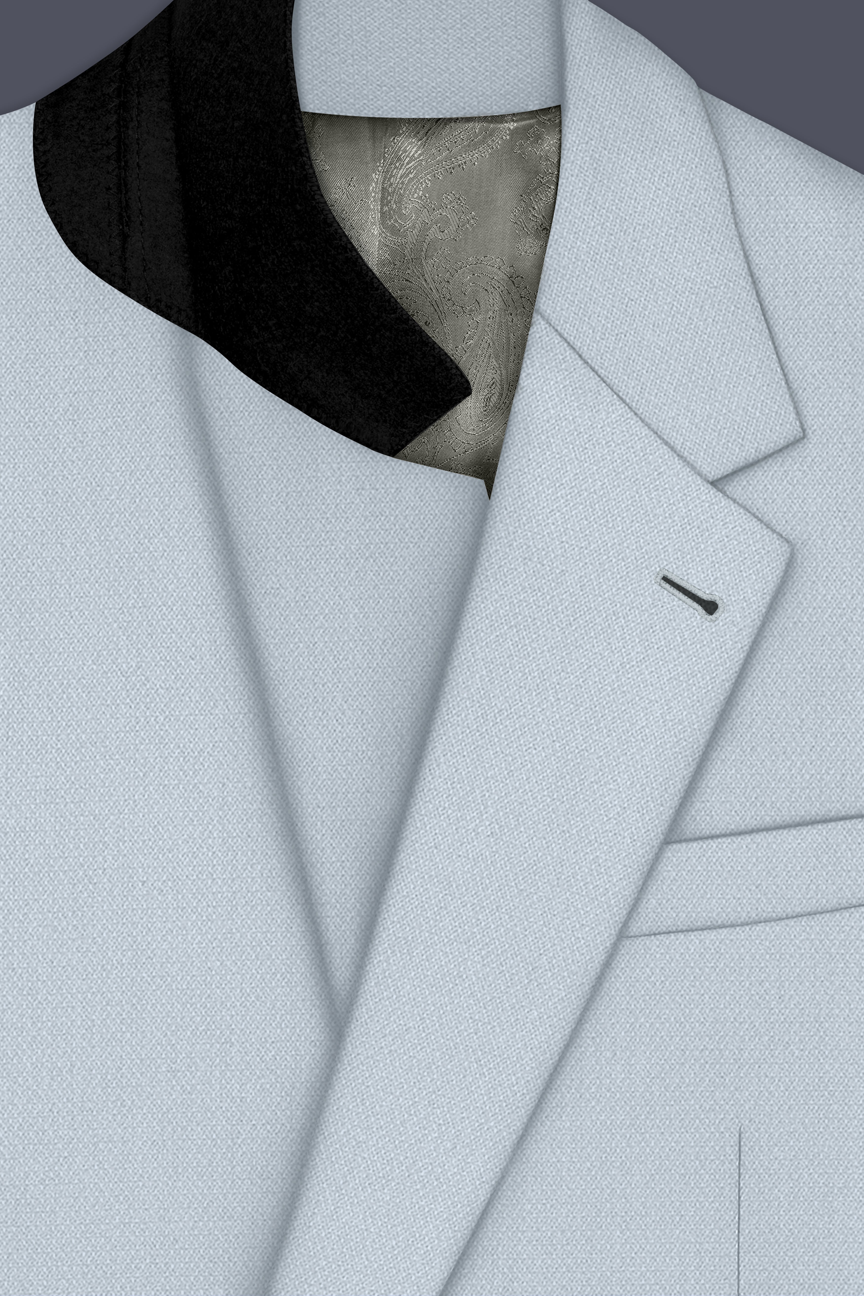 Prism-Chalice Gray Diamond Textured Wool Rich Slight Stretch Single Breasted Suit