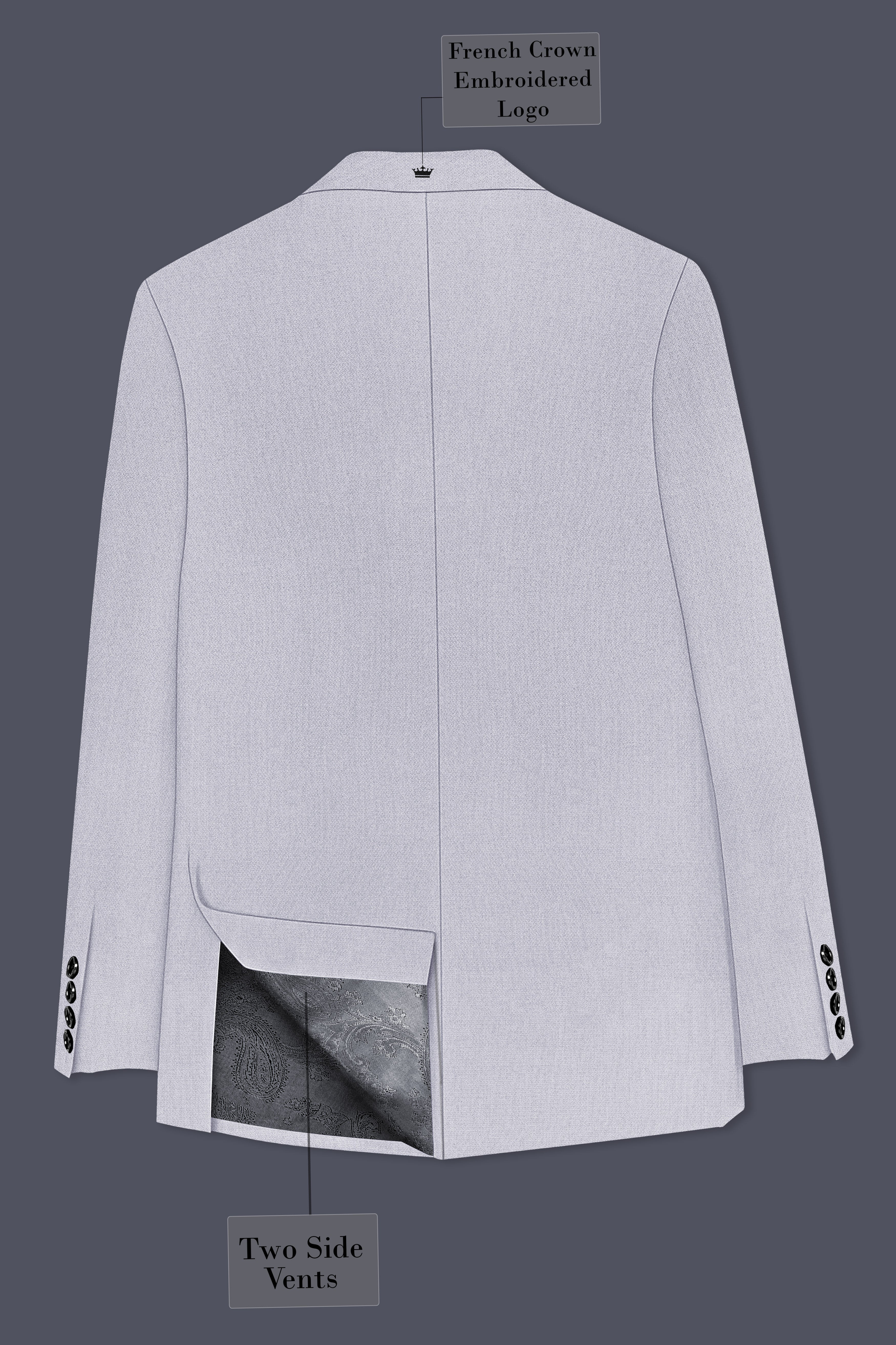 Prism-Chalice Gray Diamond Textured Wool Rich Slight Stretch Single Breasted Suit