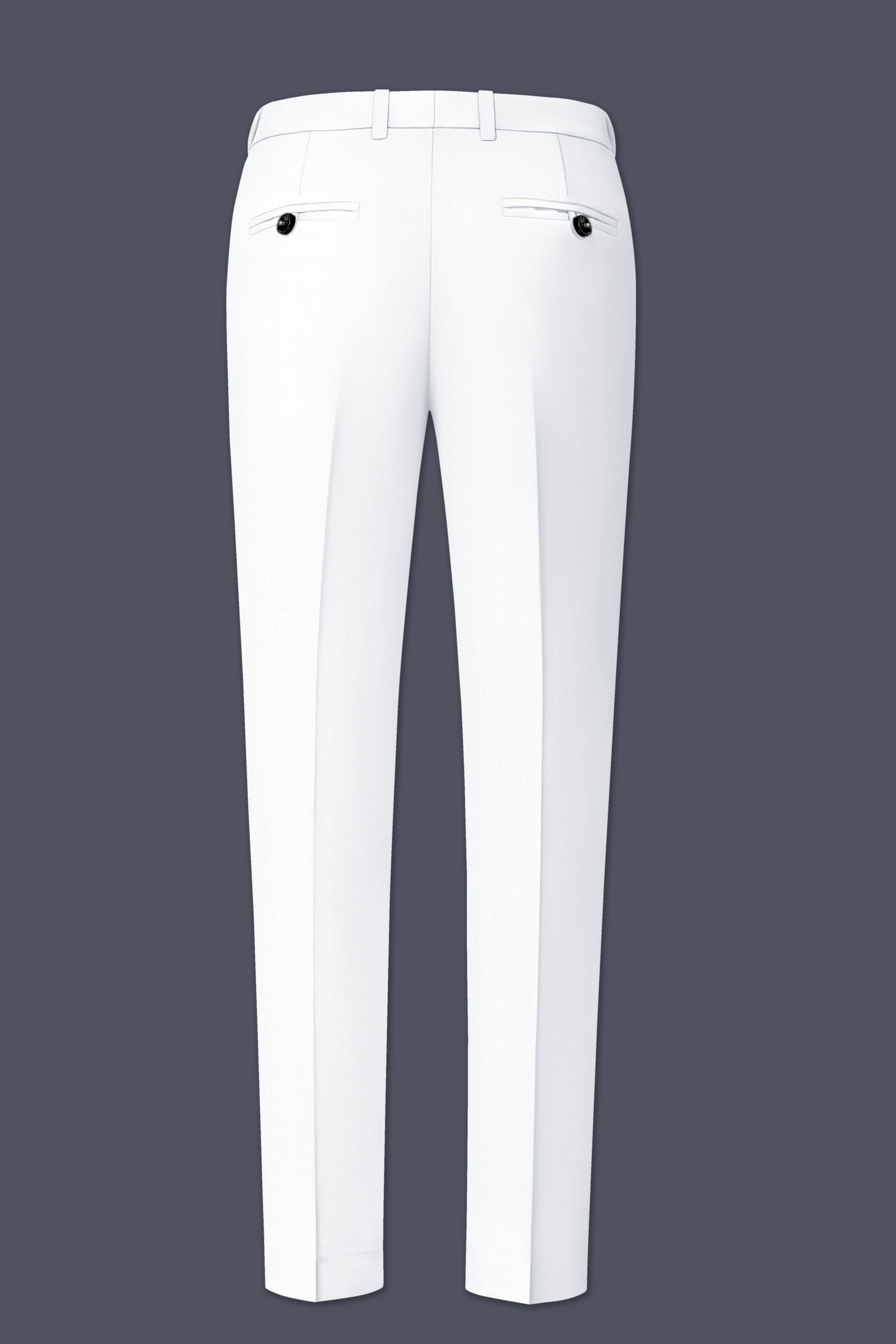 Sterling-Bright White Diamond Textured Wool Rich Slight Stretch Single Breasted Suit