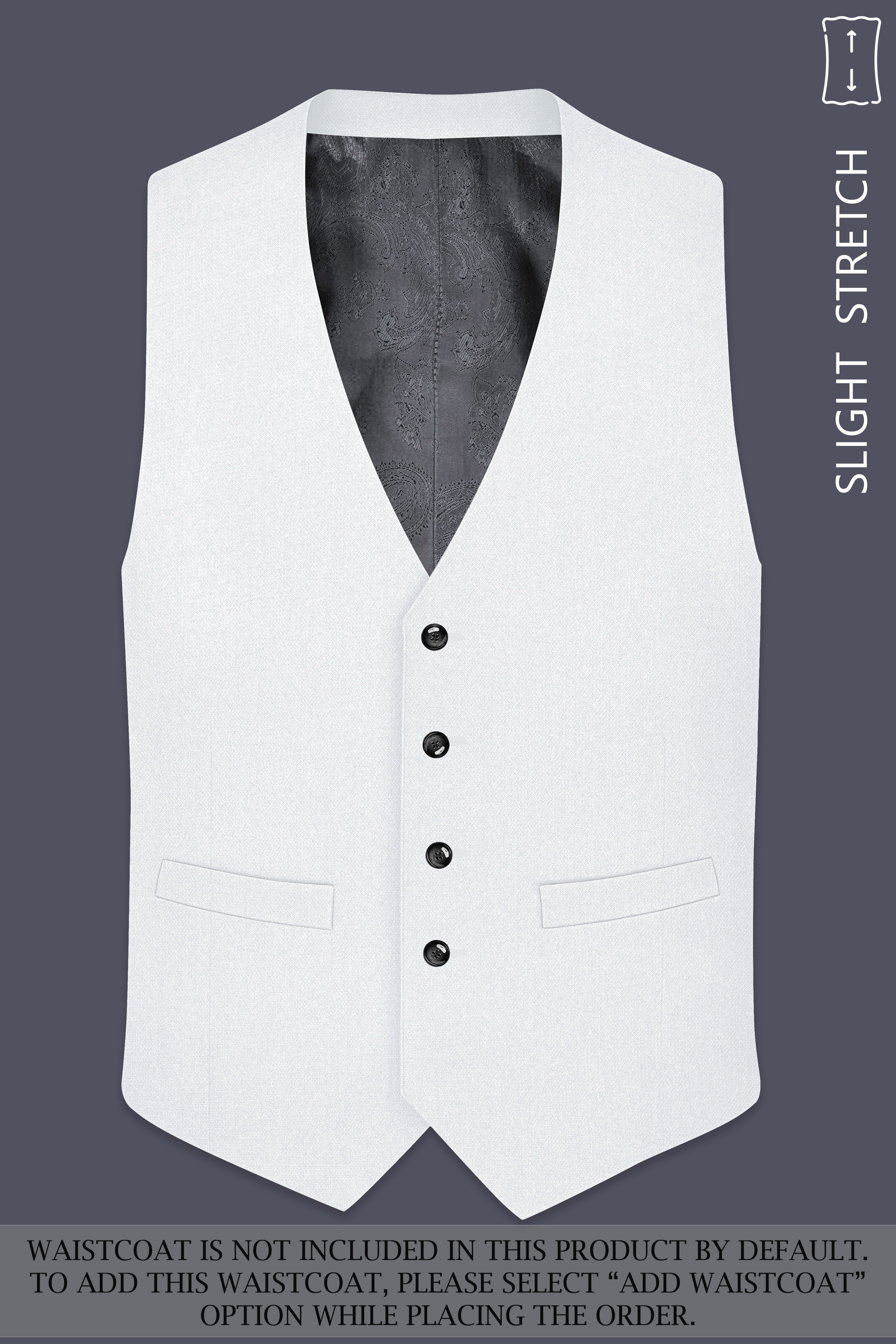 Sterling-Bright White Diamond Textured Wool Rich Slight Stretch Single Breasted Suit