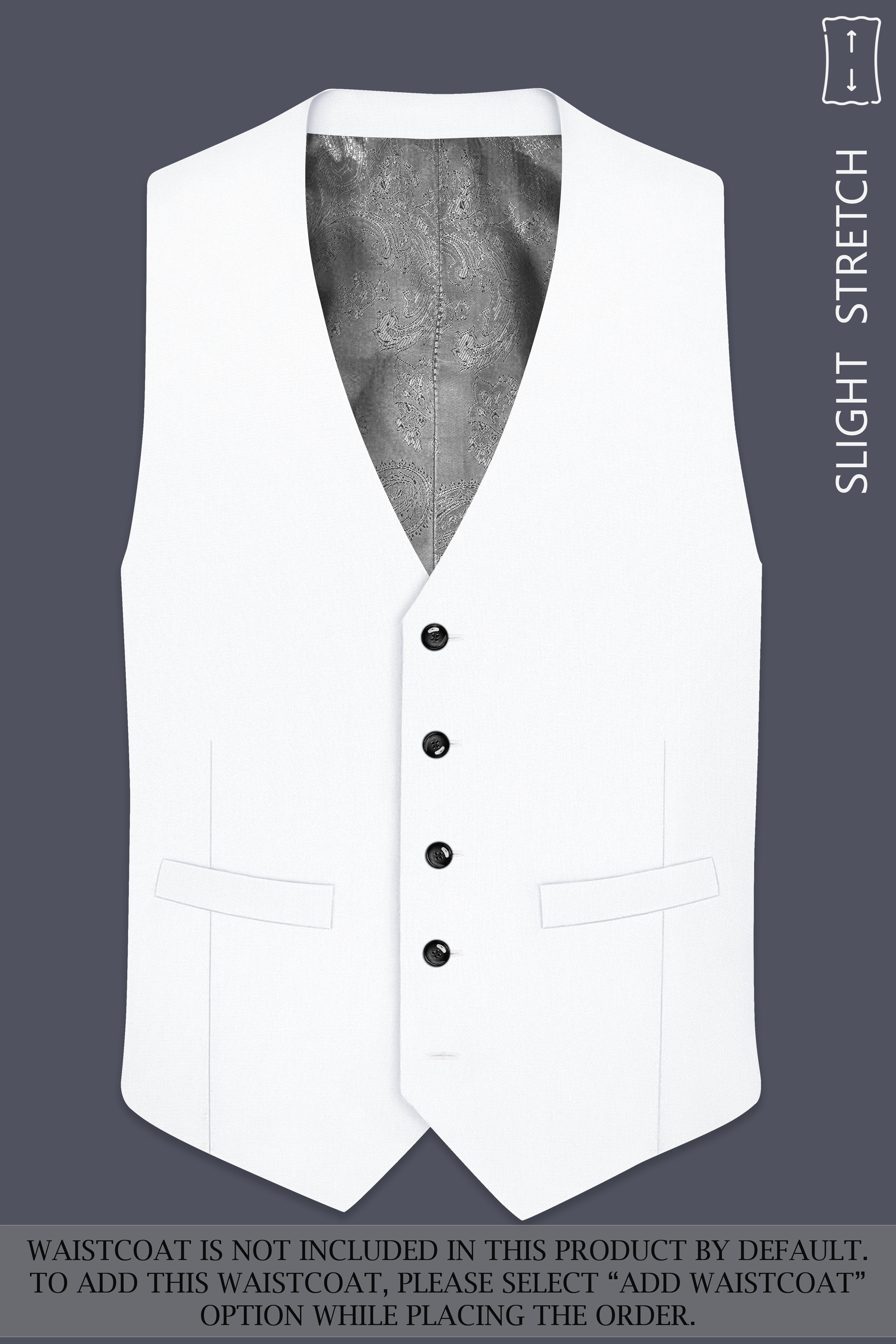 Sterling-Bright White Diamond Textured Wool Rich Slight Stretch Single Breasted Suit