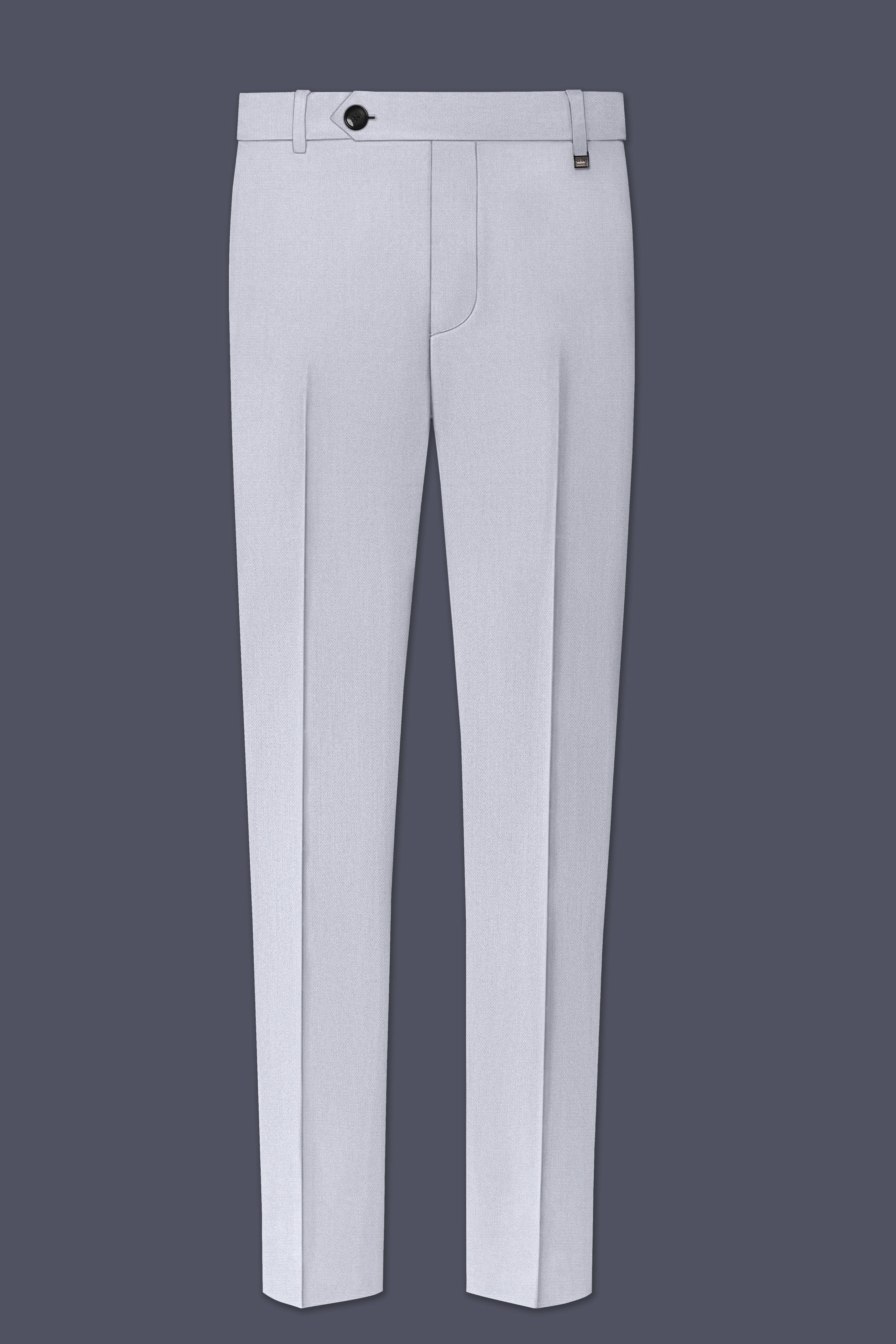 Mist-Spun Pearl Gray Diamond Textured Wool Rich Slight Stretch Single Breasted Suit