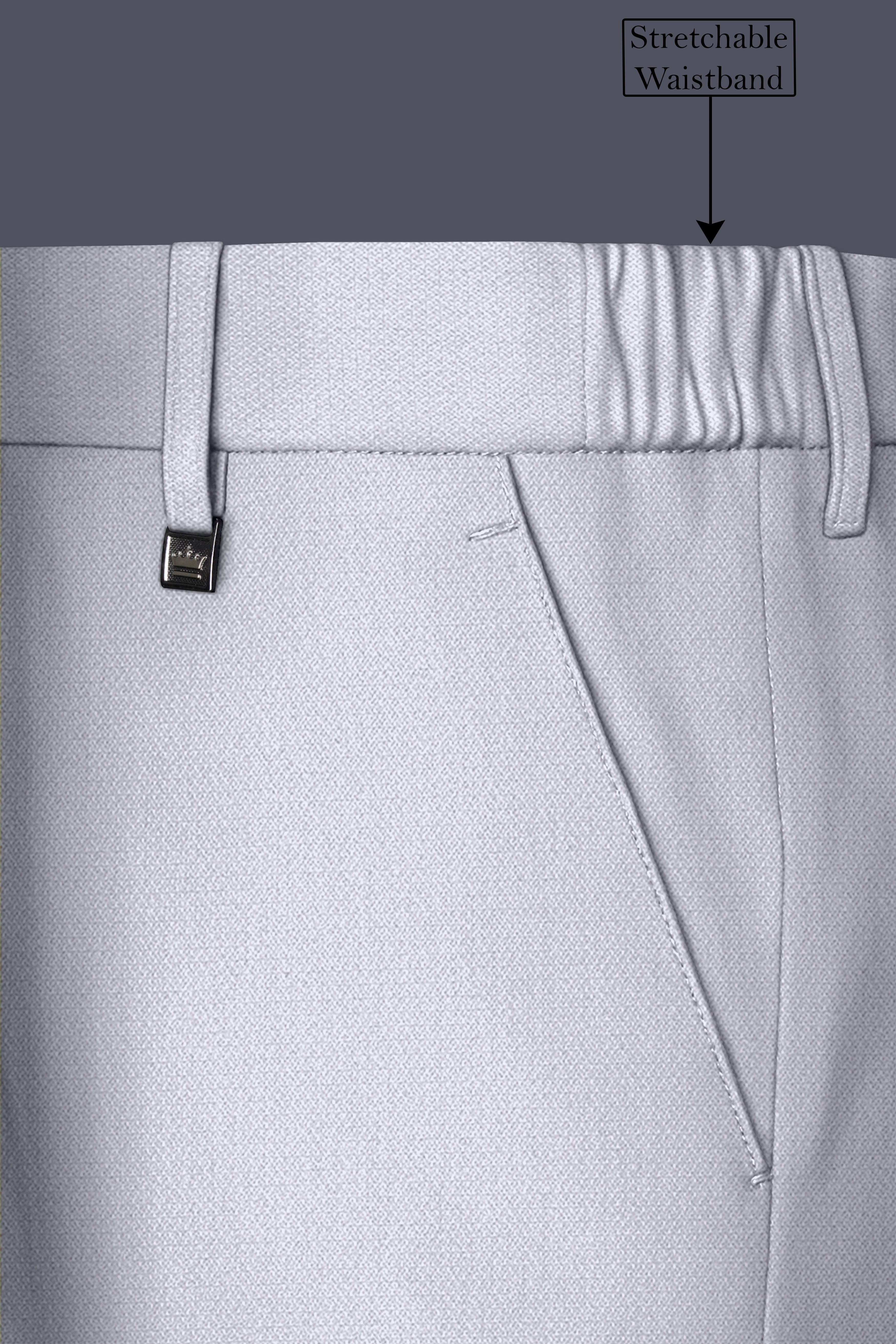 Mist-Spun Pearl Gray Diamond Textured Wool Rich Slight Stretch Single Breasted Suit