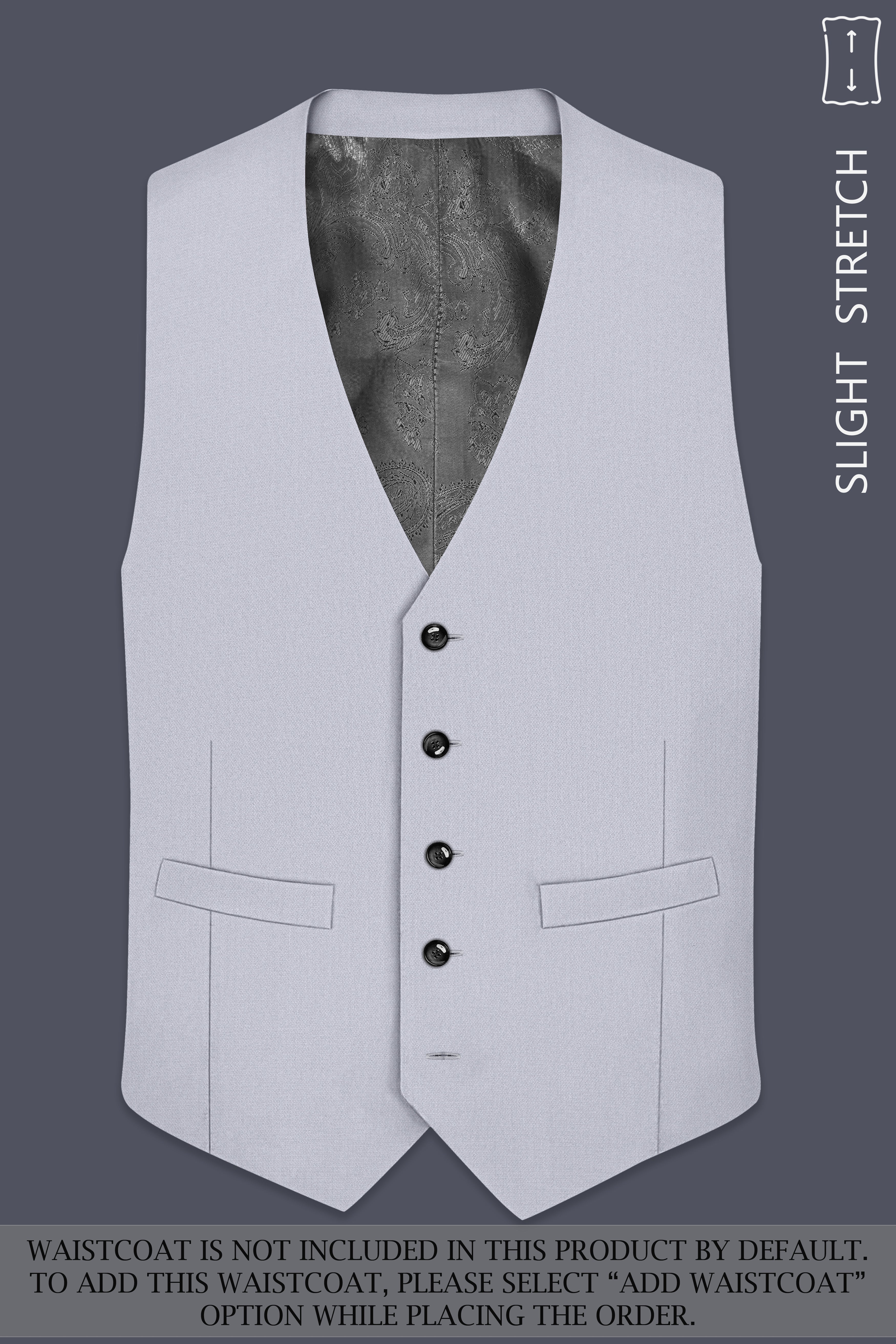 Mist-Spun Pearl Gray Diamond Textured Wool Rich Slight Stretch Single Breasted Suit