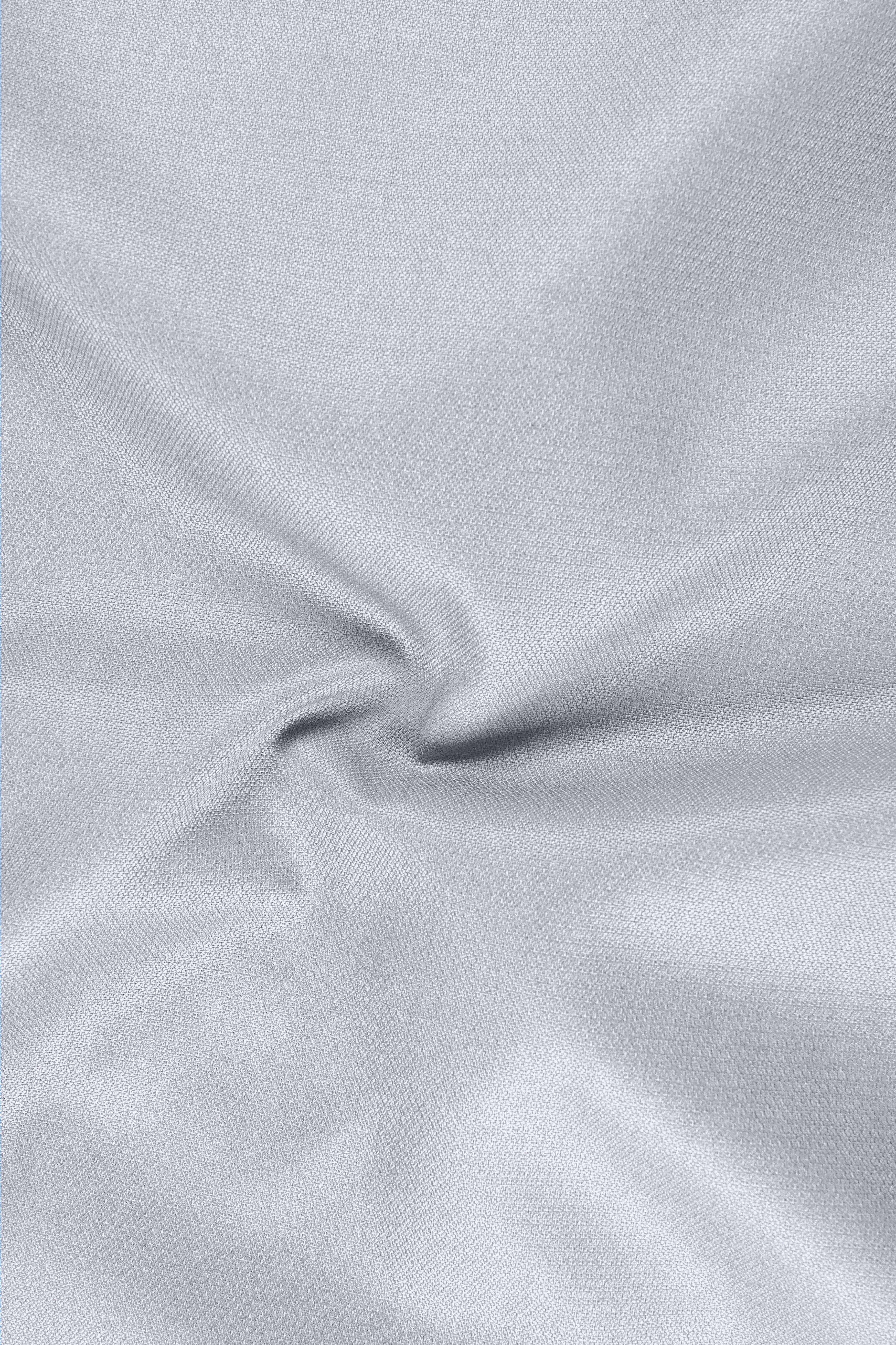 Mist-Spun Pearl Gray Diamond Textured Wool Rich Slight Stretch Single Breasted Suit