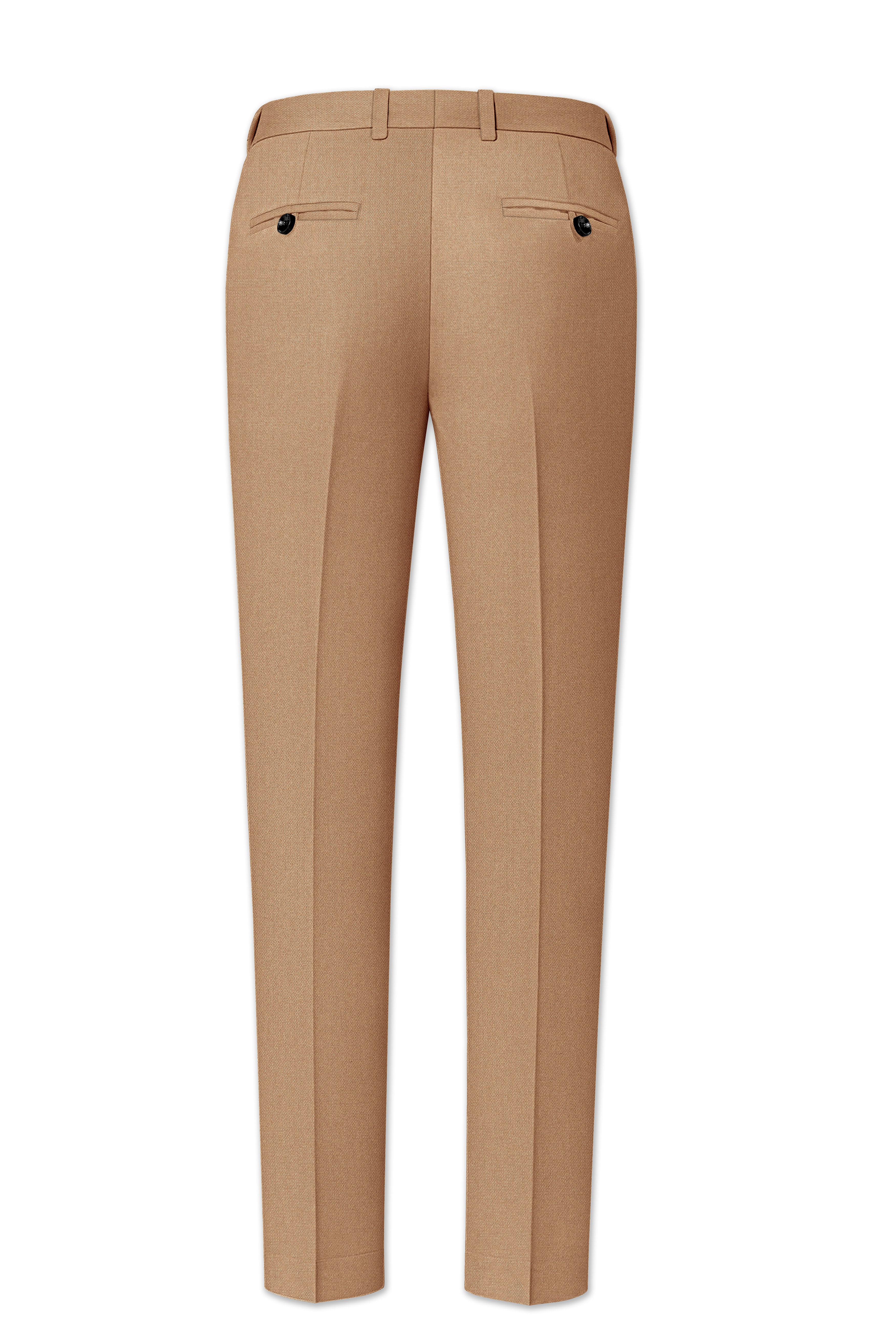 Sienna-Teak Brown Diamond Textured Wool Rich Slight Stretch Single Breasted Suit