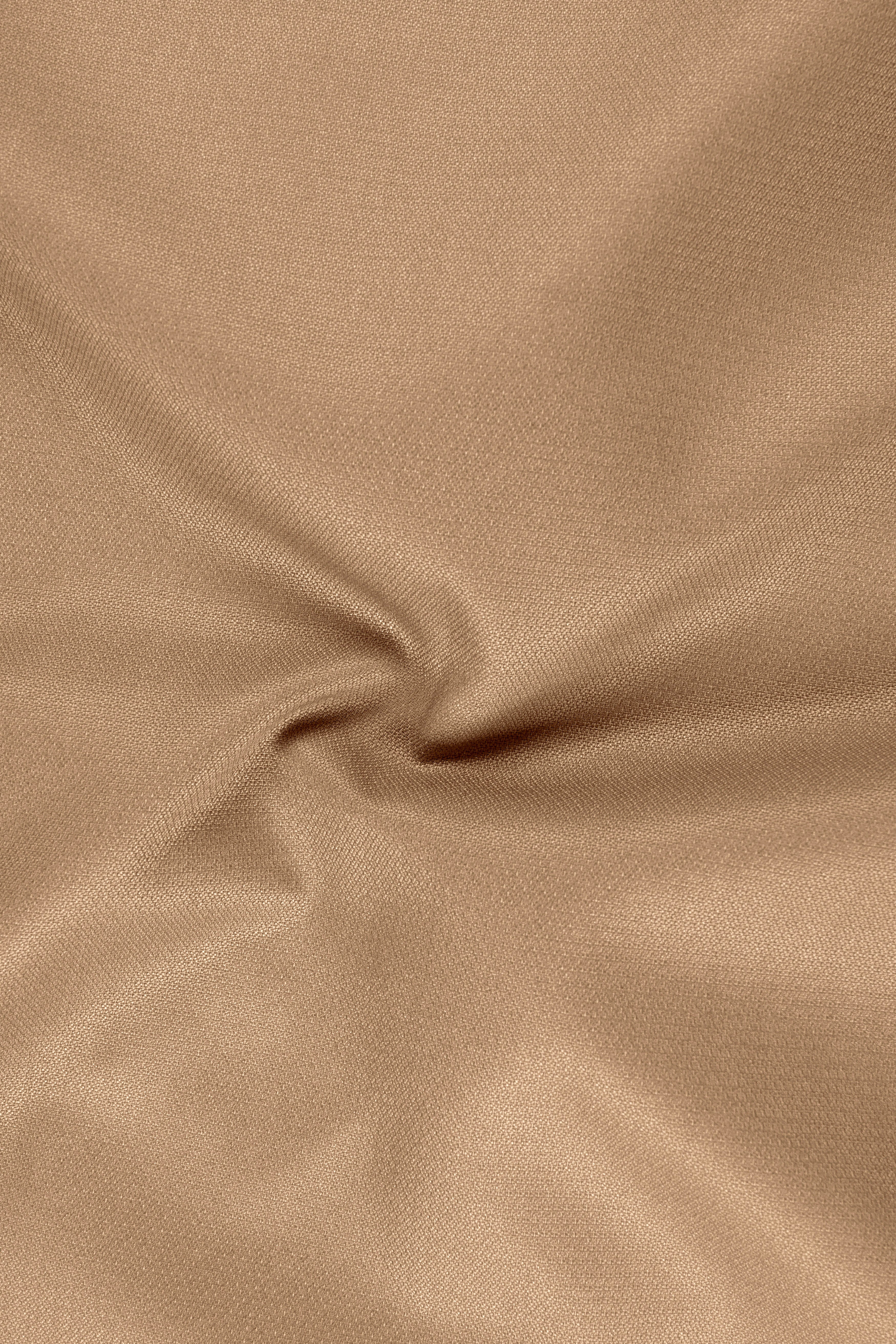 Sienna-Teak Brown Diamond Textured Wool Rich Slight Stretch Single Breasted Suit