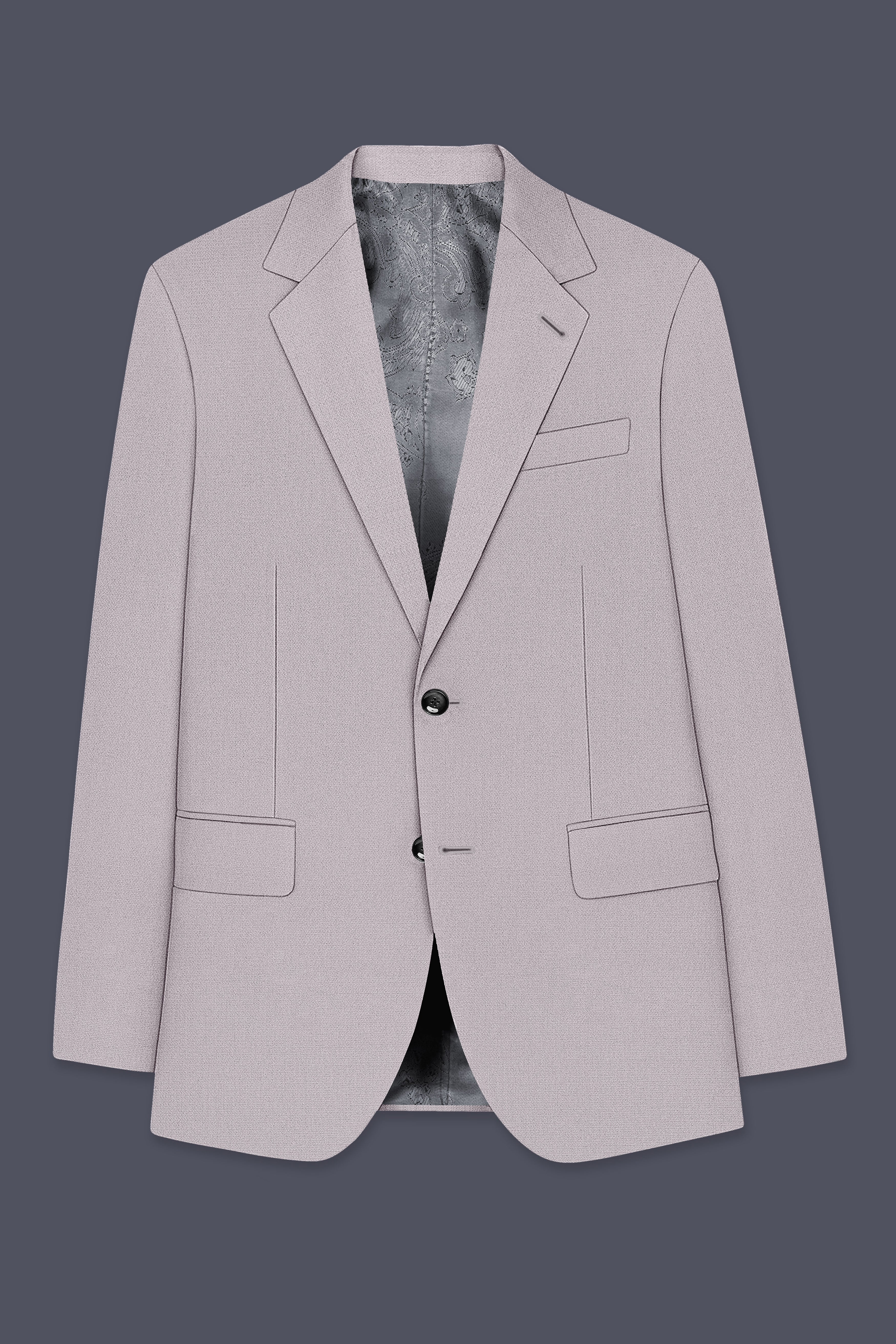 Regent-Noble Gray Diamond Textured Wool Rich Slight Stretch Single Breasted Suit