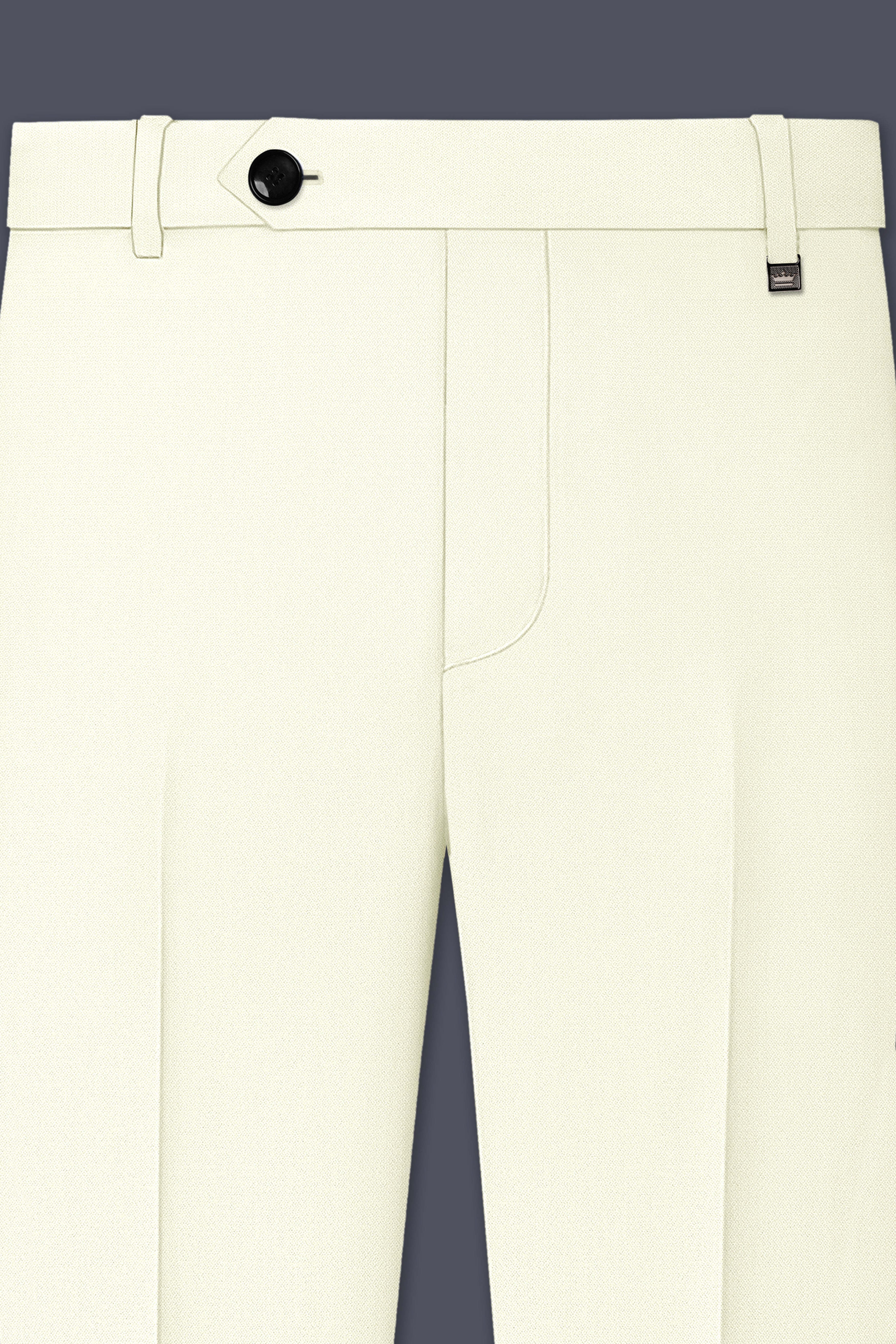 Ecru-Merino Off White Diamond Textured Wool Rich Slight Stretch Single Breasted Suit