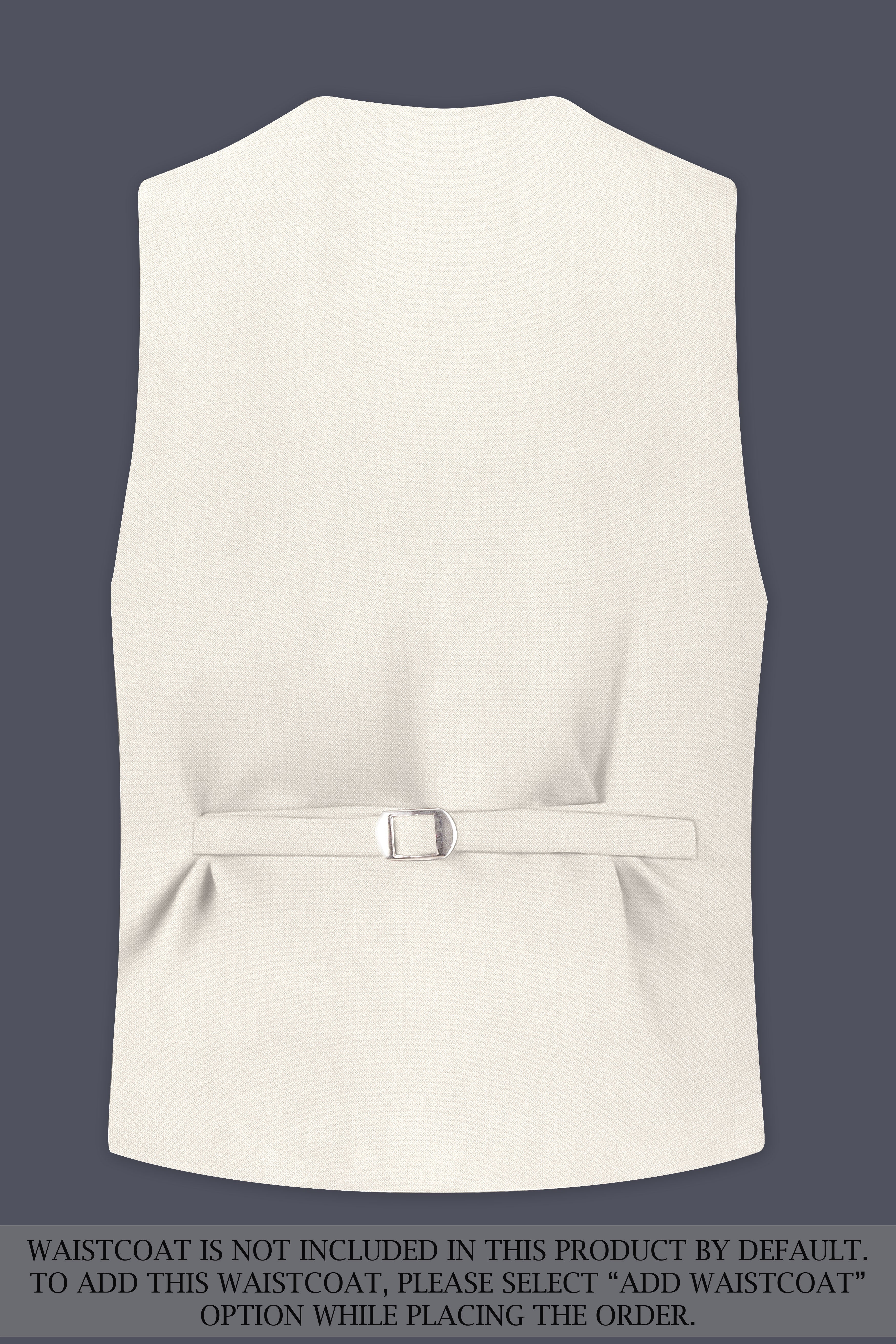 Ecru-Merino Off White Diamond Textured Wool Rich Slight Stretch Single Breasted Suit