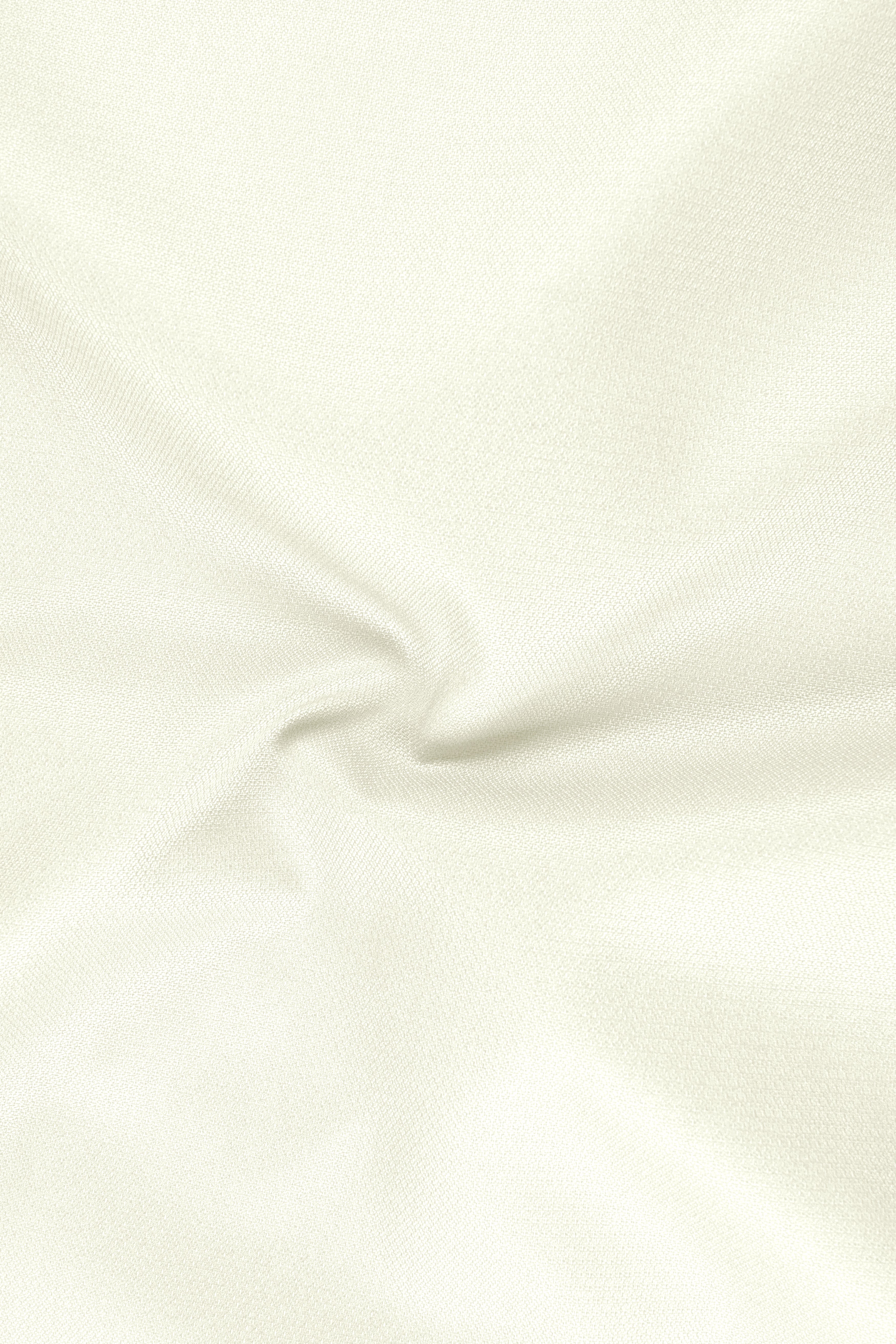 Ecru-Merino Off White Diamond Textured Wool Rich Slight Stretch Single Breasted Suit