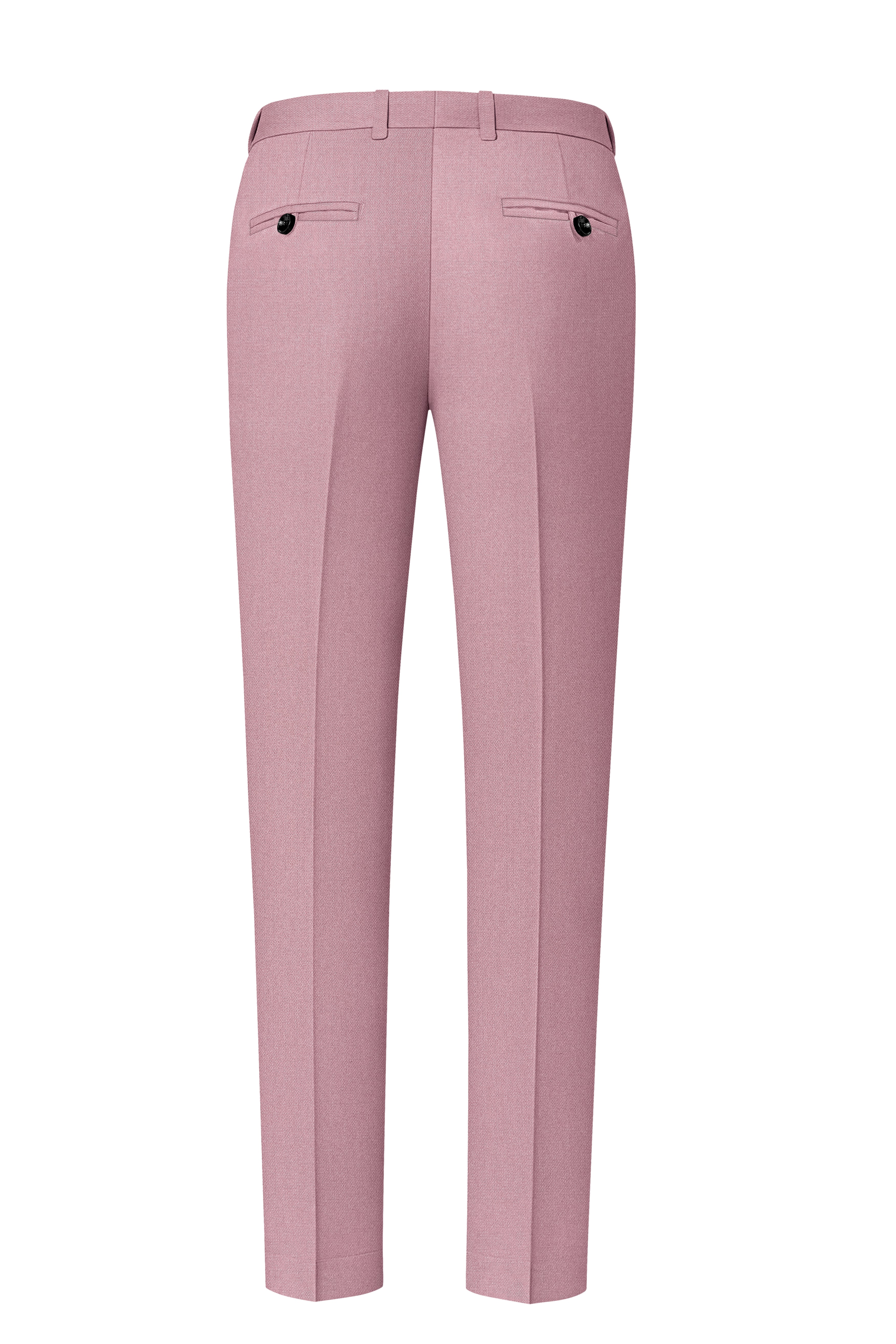 Aurore-Brandy Rose Pink Diamond Textured Wool Rich Slight Stretch Single Breasted Suit