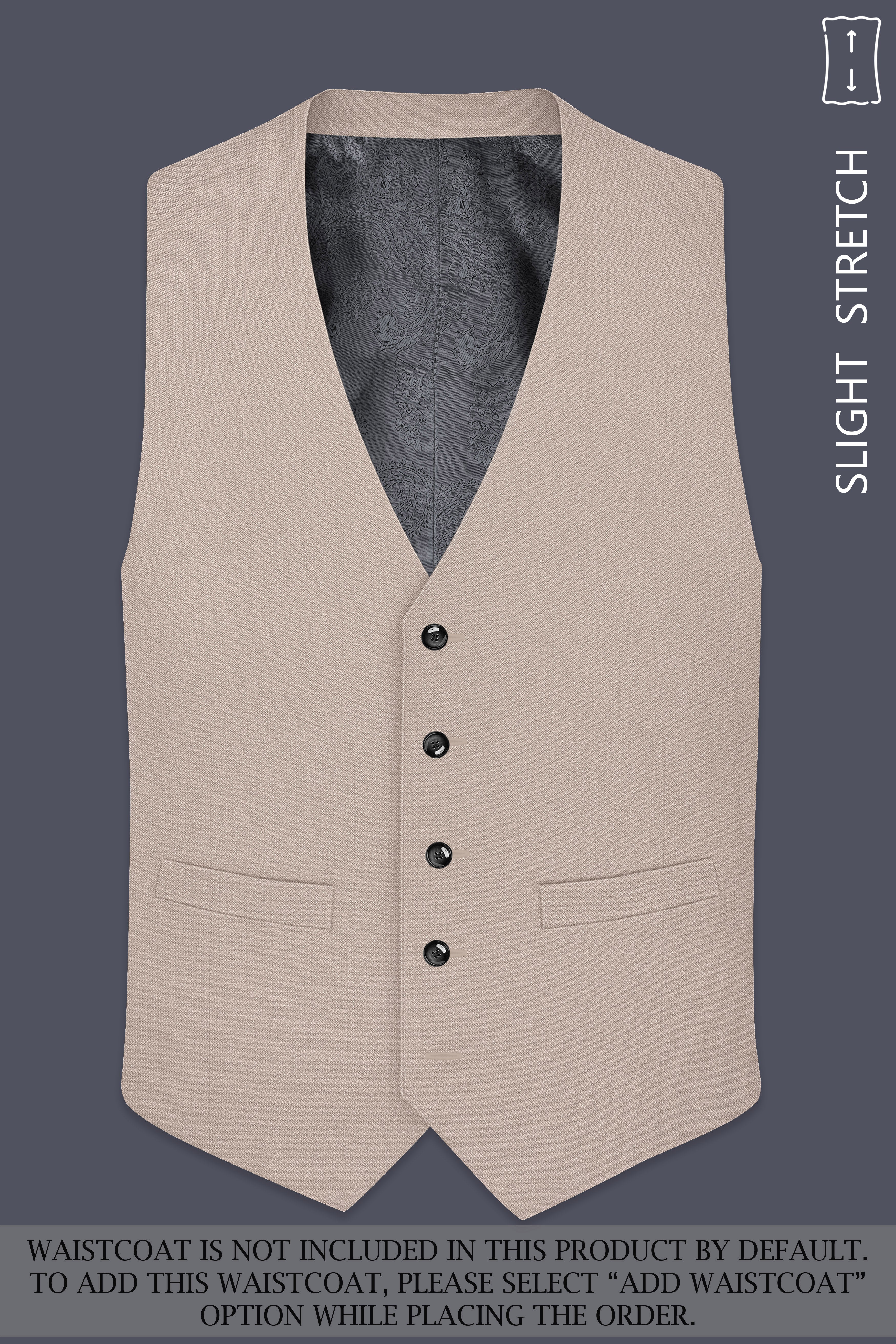 Vellum-Rodeo Cream Diamond Textured Wool Rich Slight Stretch Single Breasted Suit