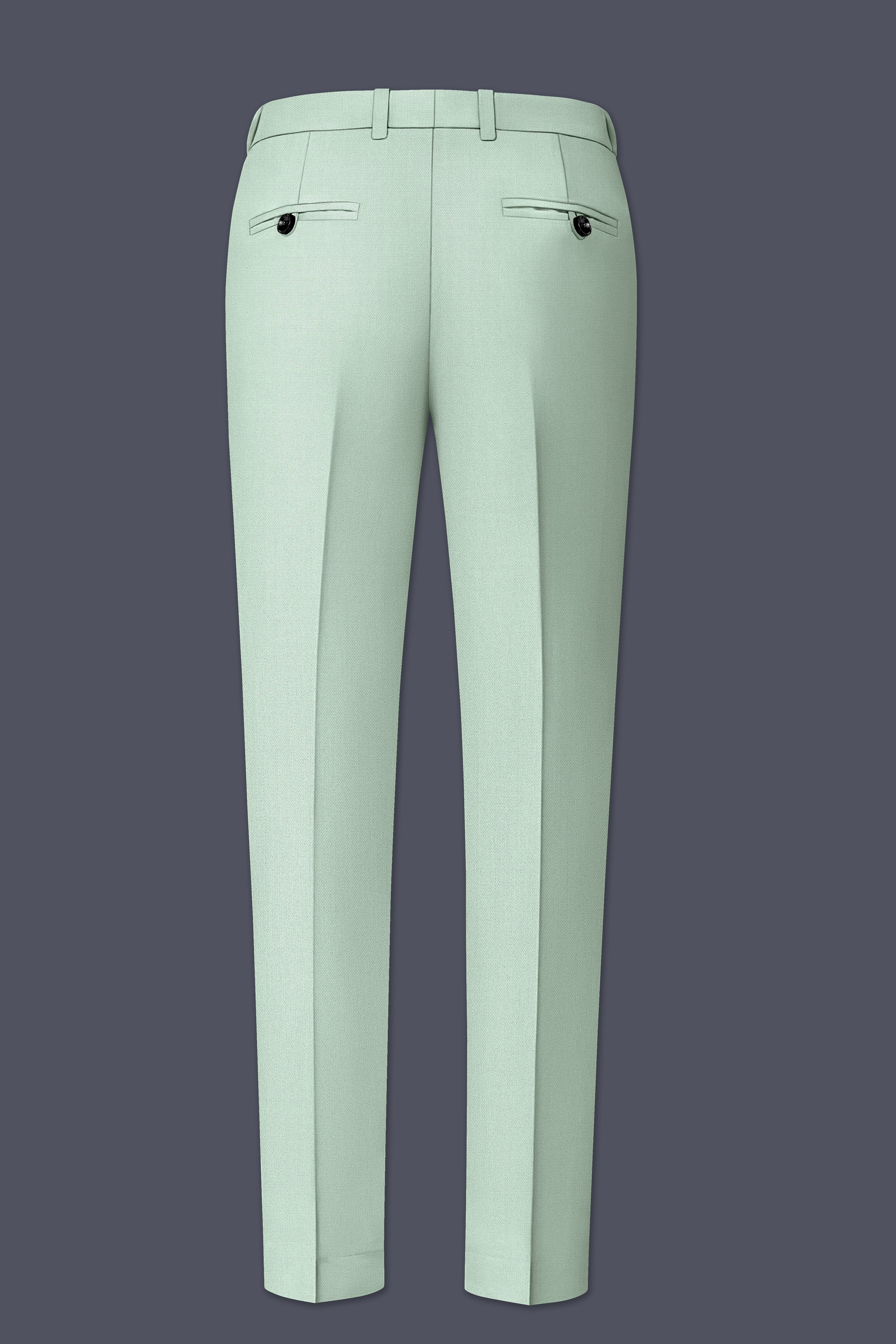 Sylvan-Cascade Green Diamond Textured Wool Rich Slight Stretch Single Breasted Suit