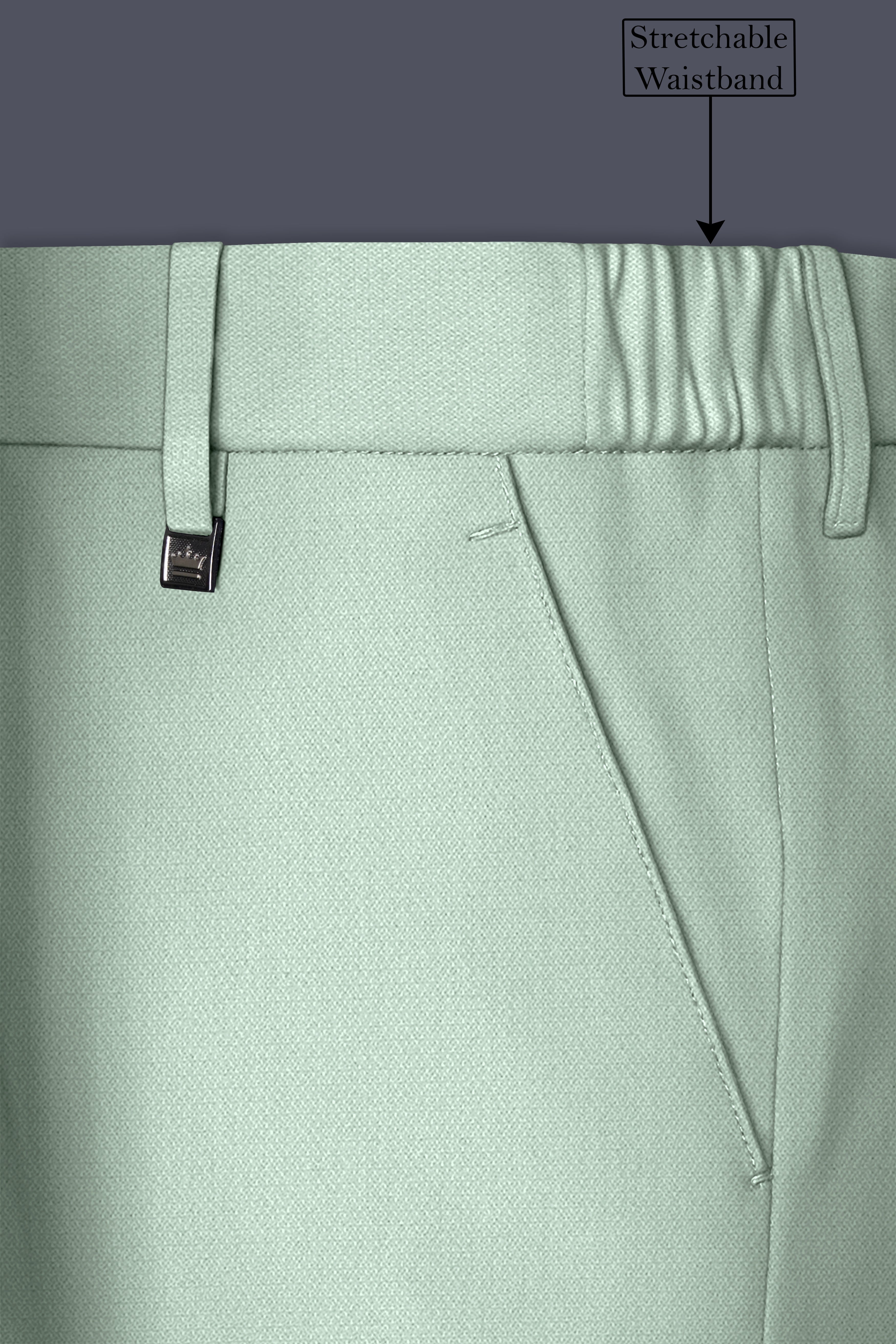 Sylvan-Cascade Green Diamond Textured Wool Rich Slight Stretch Single Breasted Suit