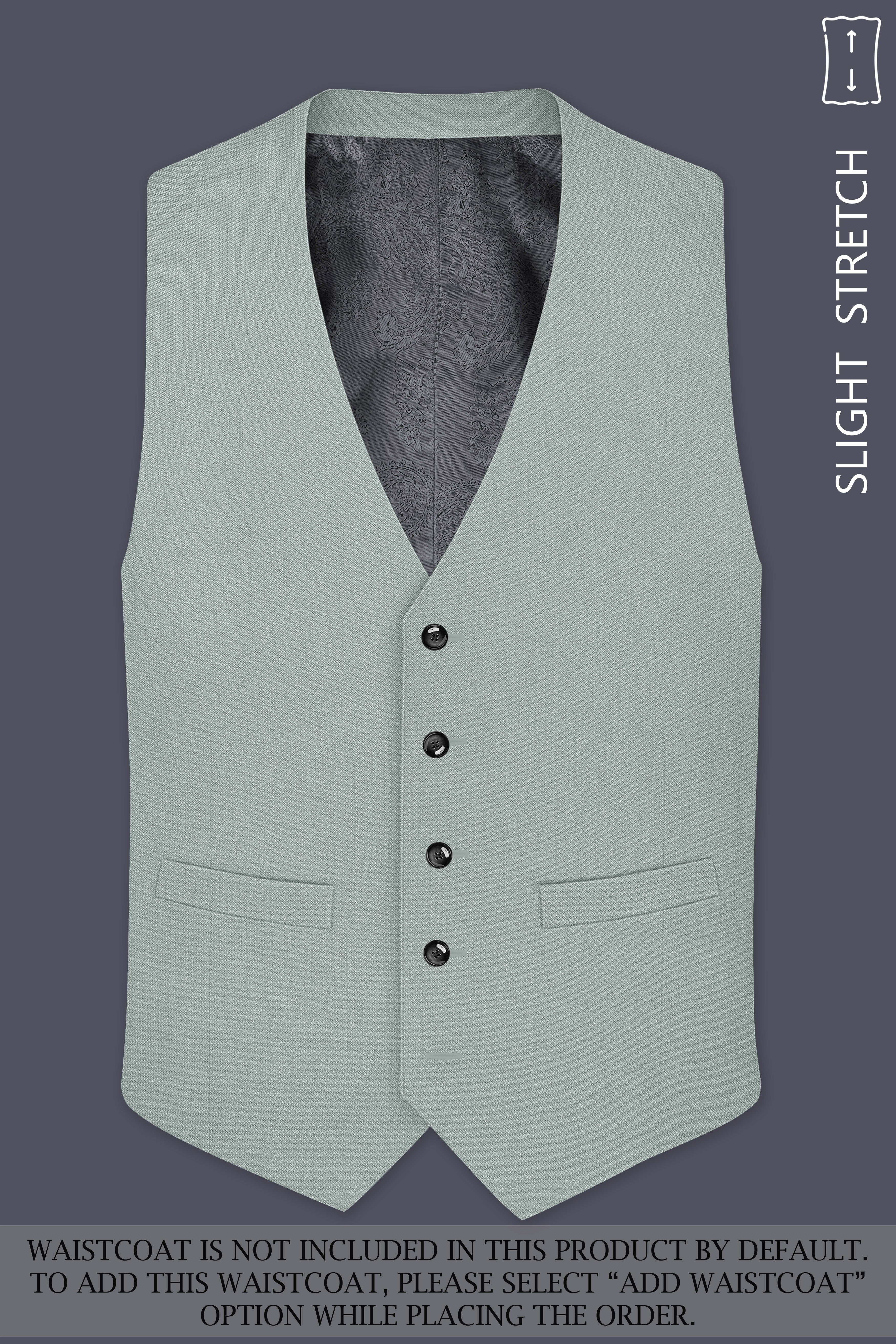 Sylvan-Cascade Green Diamond Textured Wool Rich Slight Stretch Single Breasted Suit
