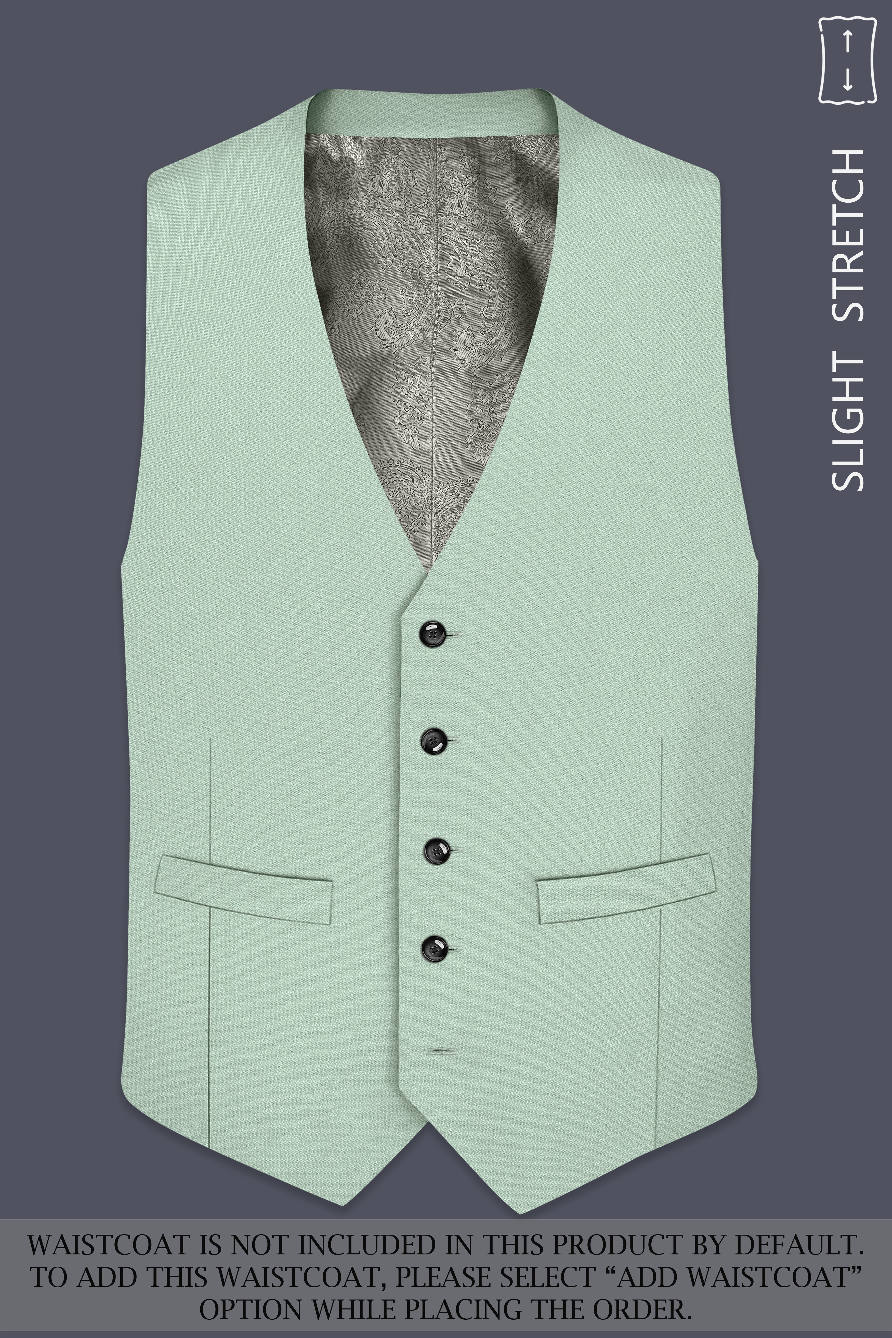 Sylvan-Cascade Green Diamond Textured Wool Rich Slight Stretch Single Breasted Suit