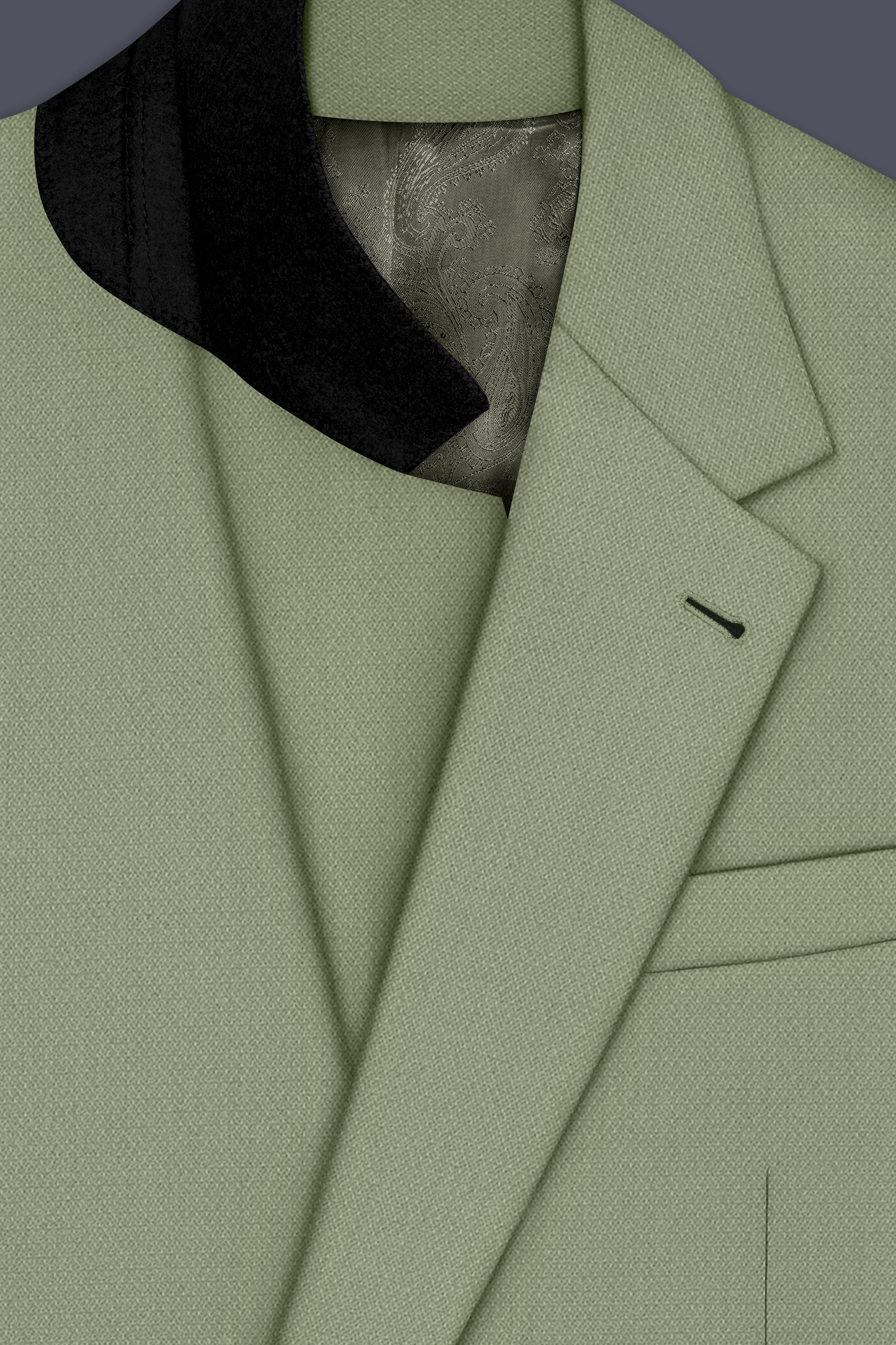 Verdo-Pablo Green Diamond Textured Wool Rich Slight Stretch Single Breasted Suit