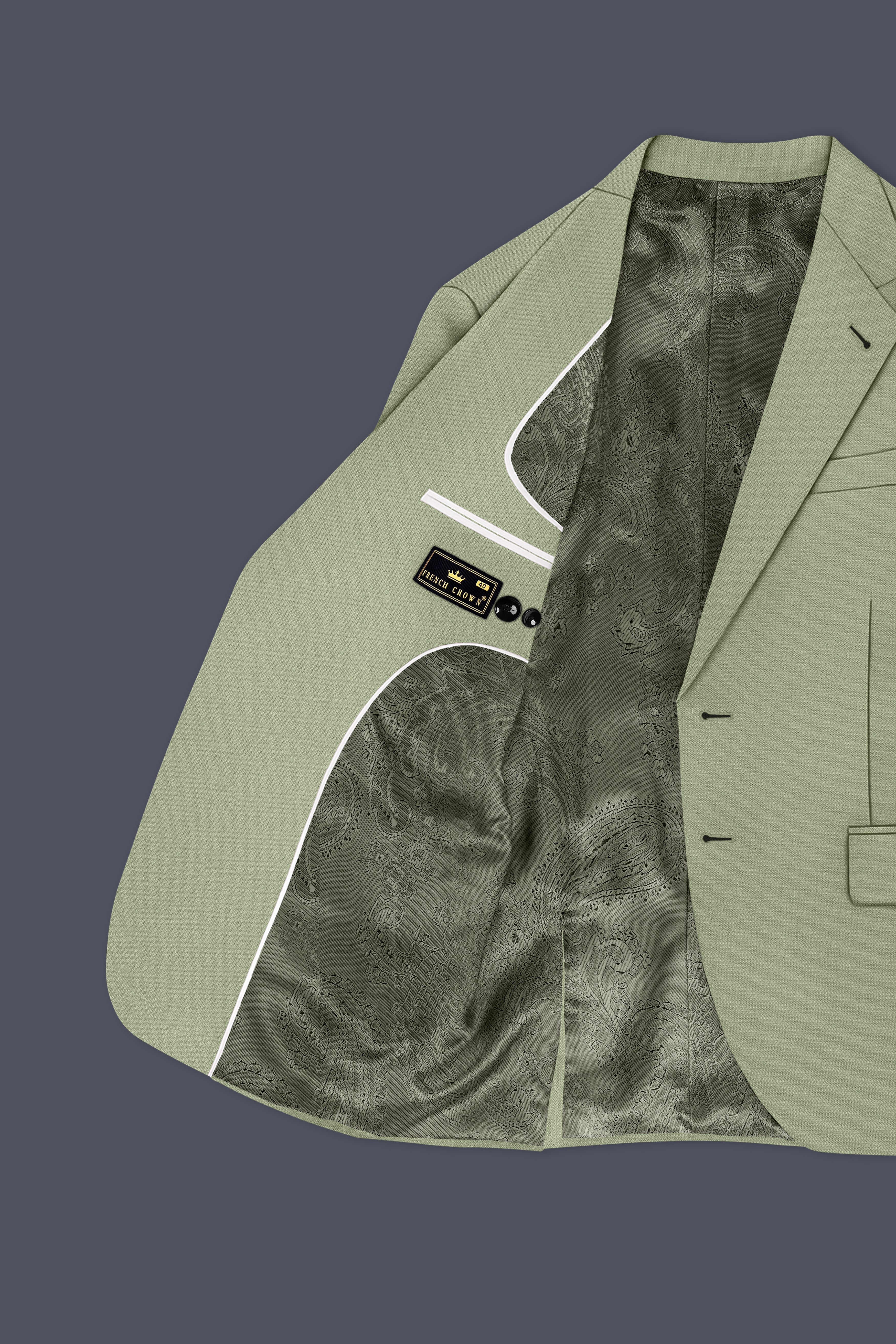 Verdo-Pablo Green Diamond Textured Wool Rich Slight Stretch Single Breasted Suit