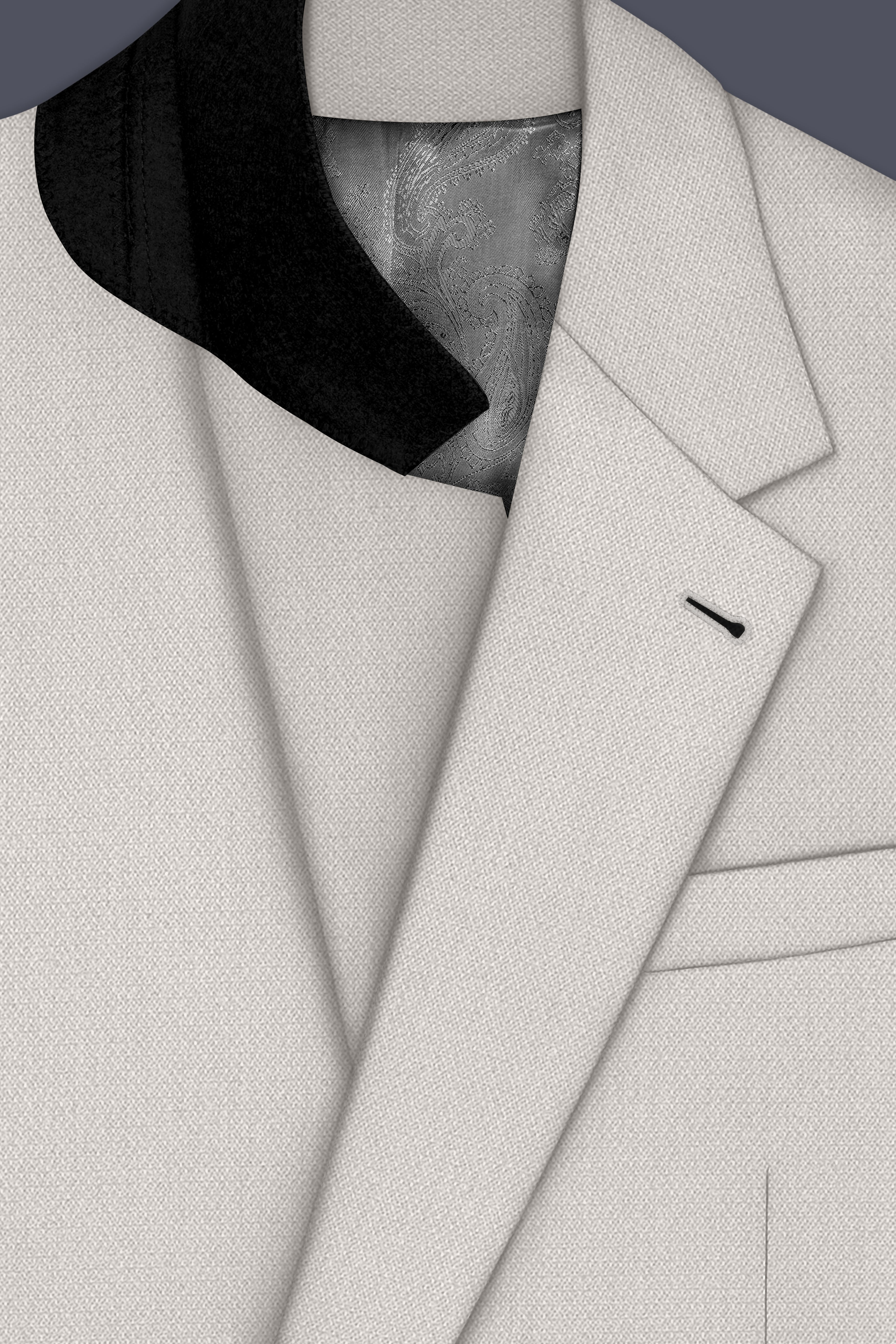Helix-Fossil Gray Diamond Textured Wool Rich Slight Stretch Single Breasted Suit