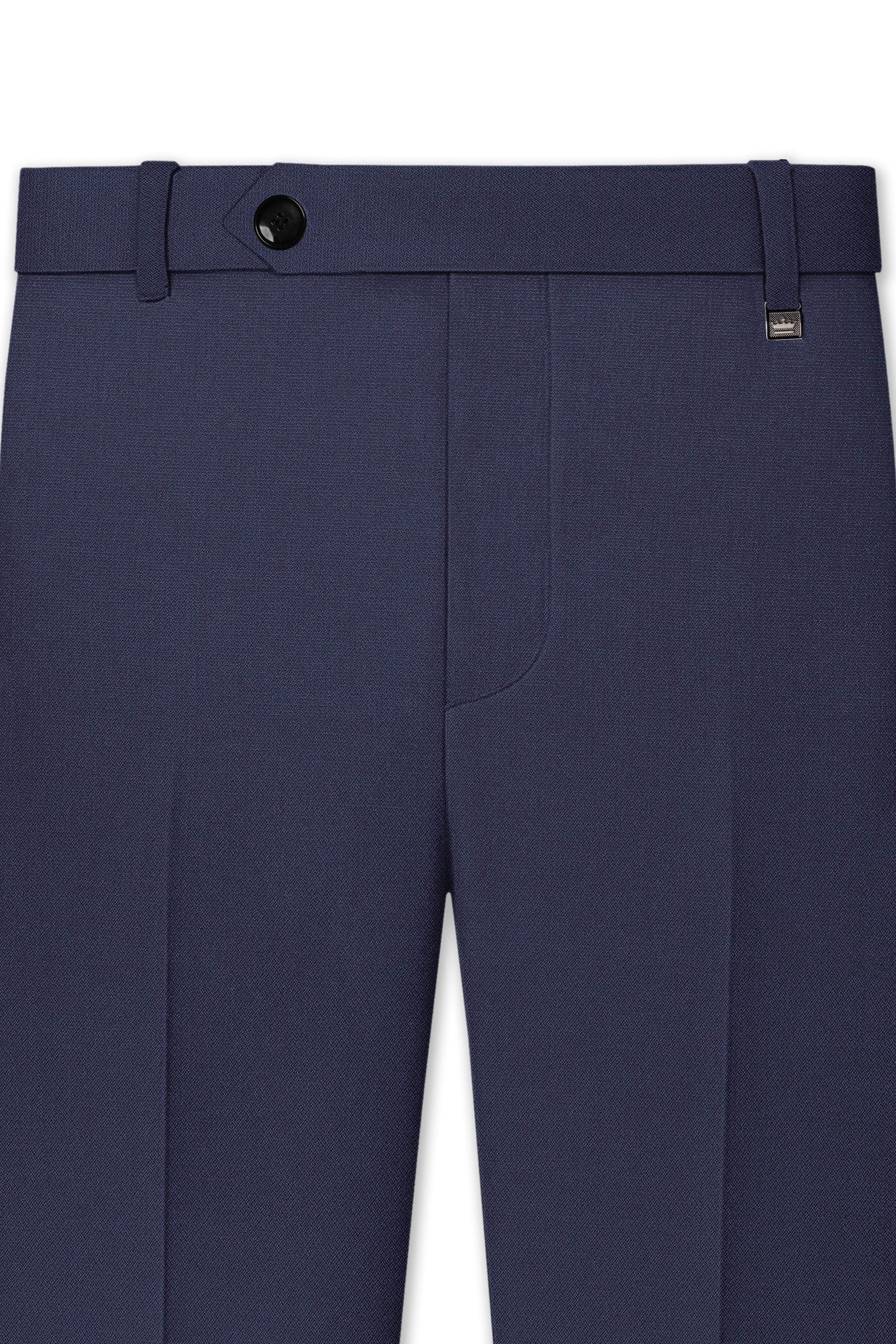 Noctis-Cinder Blue Diamond Textured Wool Rich Slight Stretch Single Breasted Suit