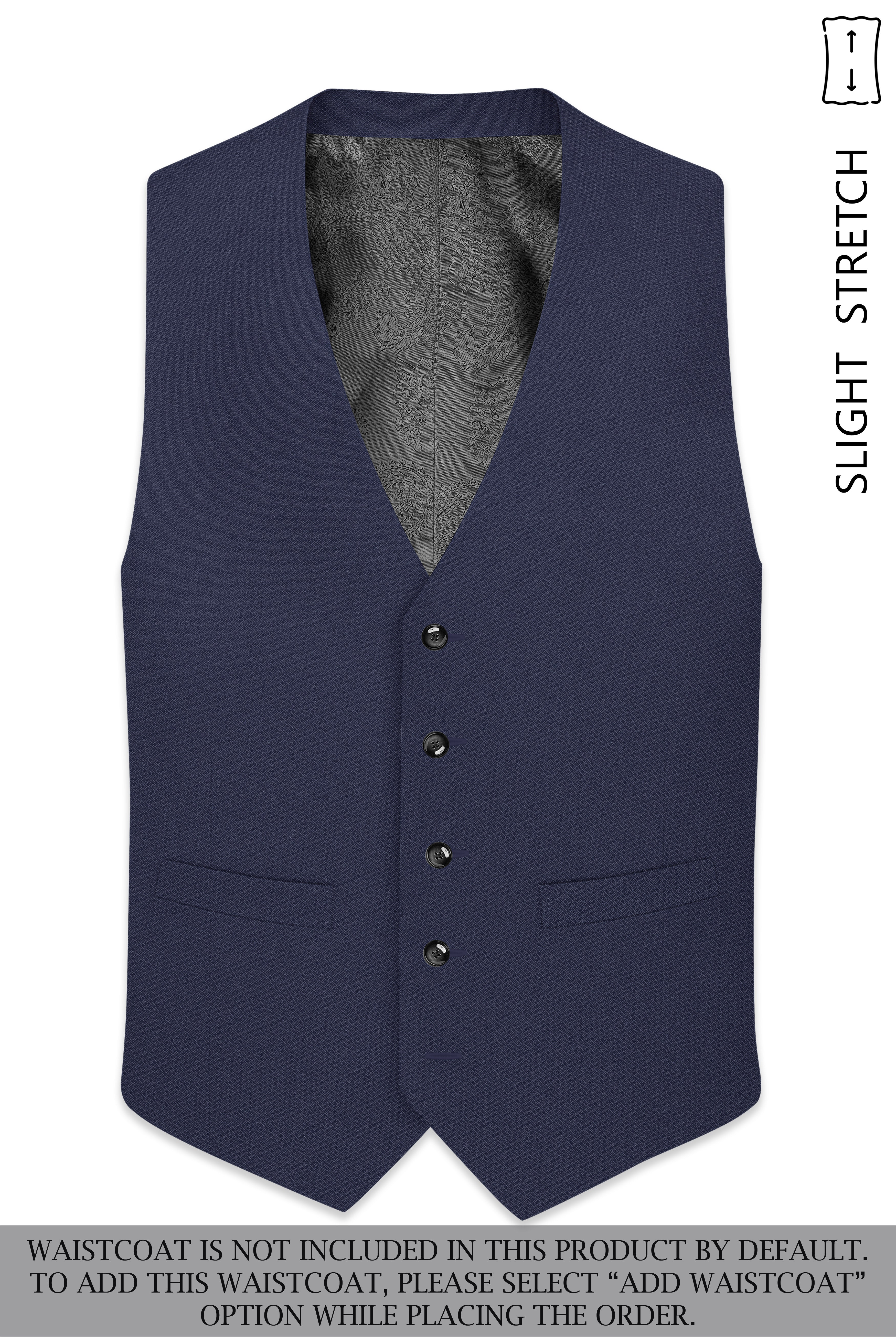 Noctis-Cinder Blue Diamond Textured Wool Rich Slight Stretch Single Breasted Suit