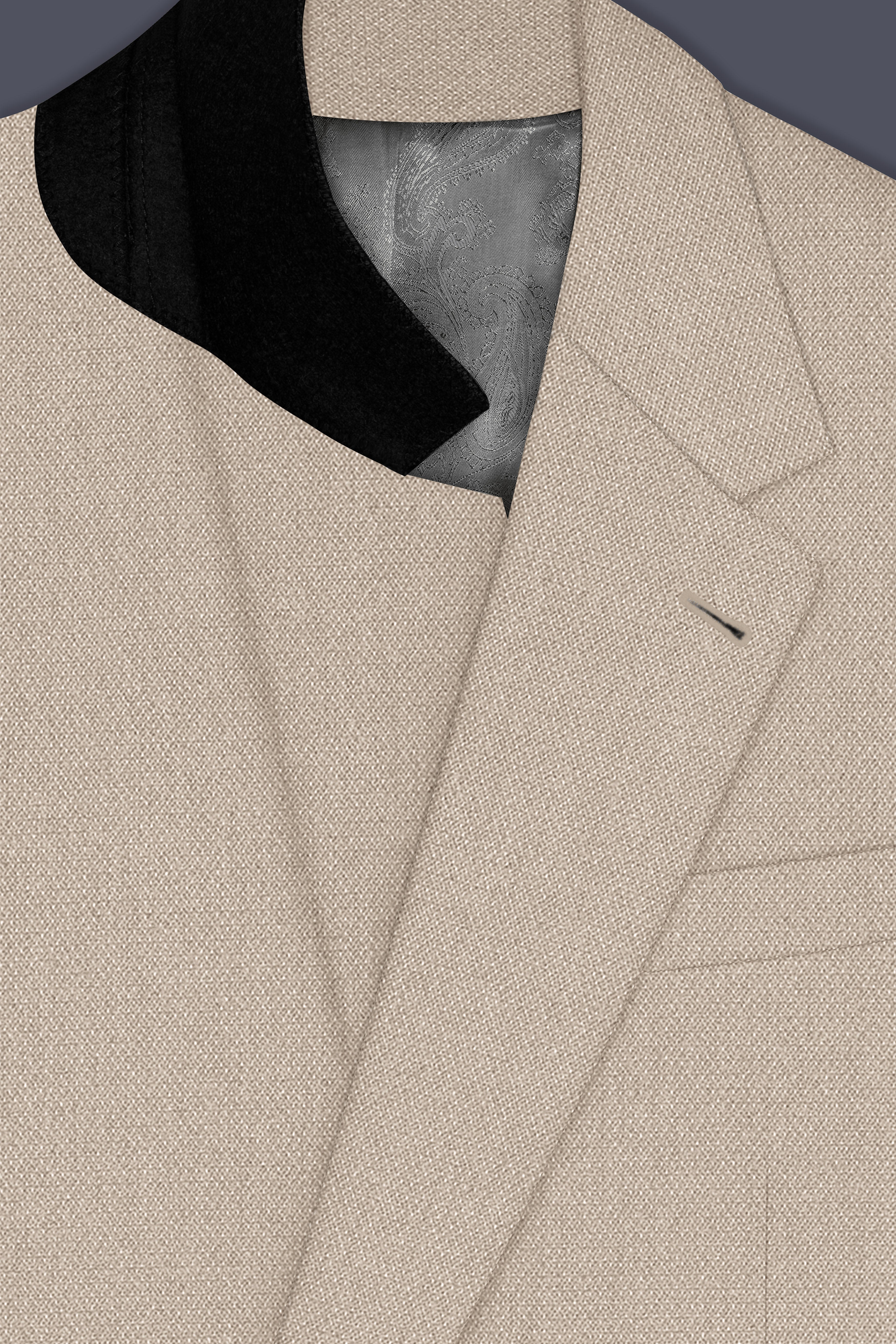 Sienna-Malta Cream Diamond Textured Wool Rich Slight Stretch Single Breasted Suit