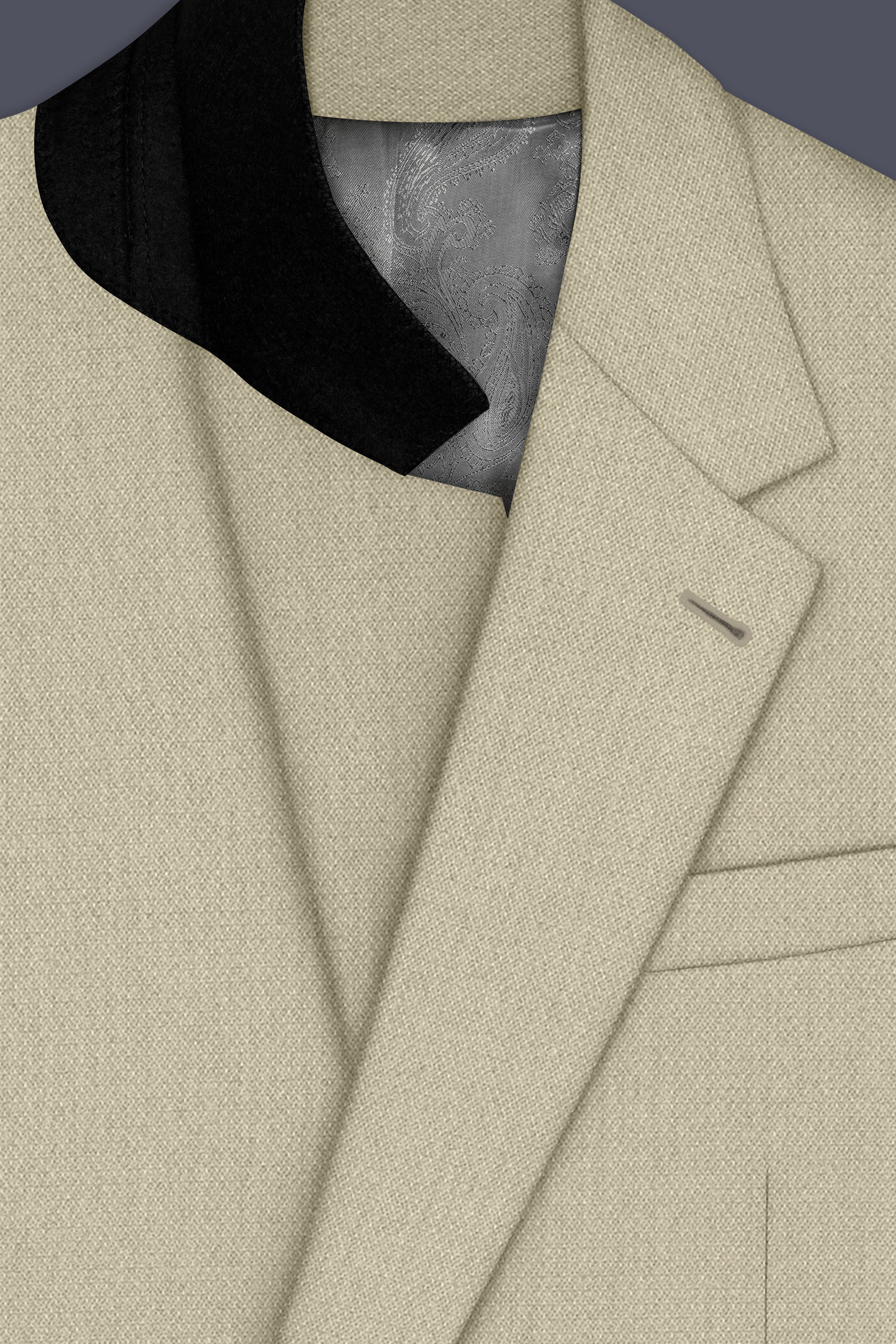 Cedar-Tallow Green Diamond Textured Wool Rich Slight Stretch Single Breasted Suit