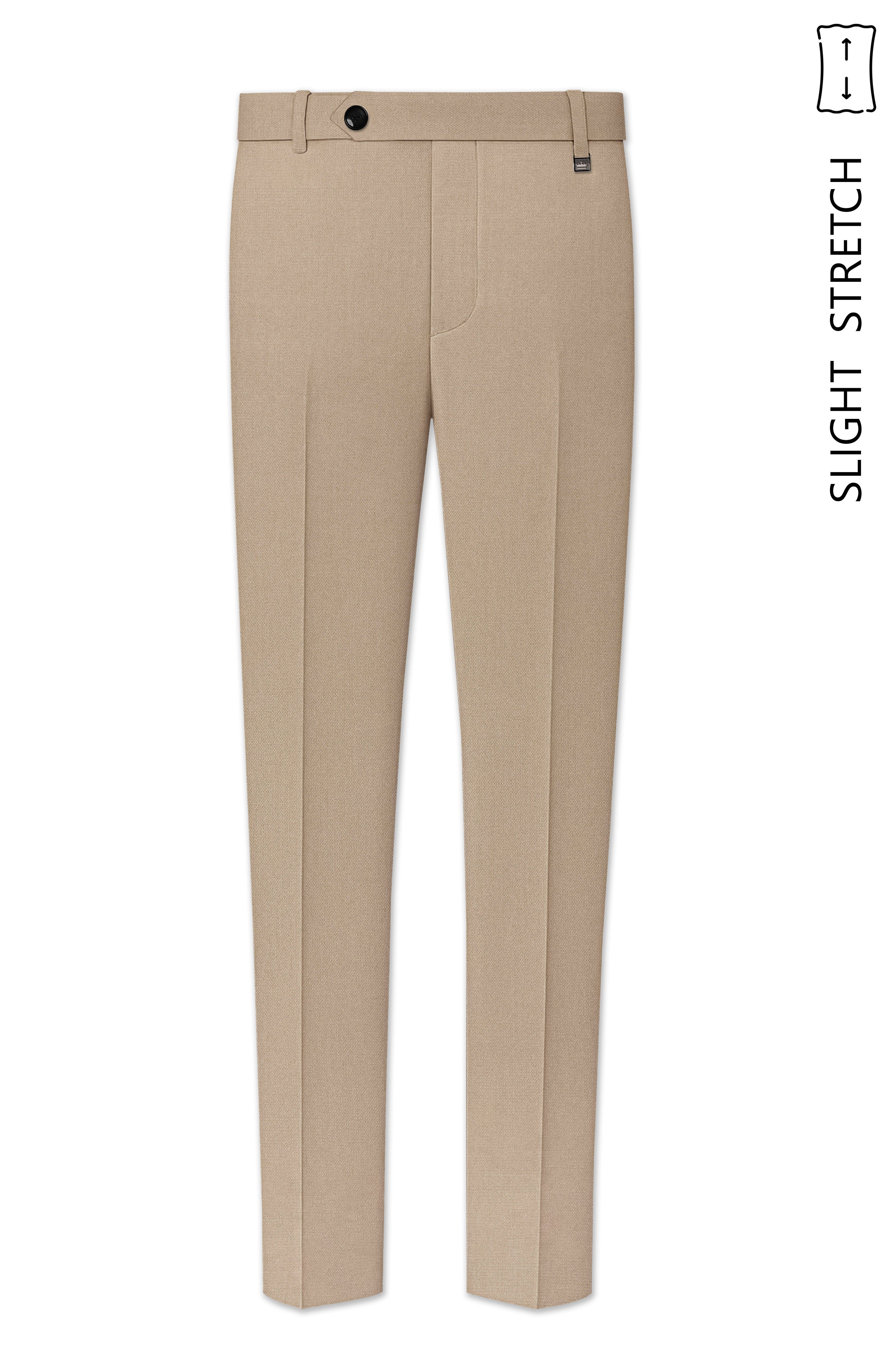 Sable-Mongoose Cream Diamond Textured Wool Rich Slight Stretch Single Breasted Suit