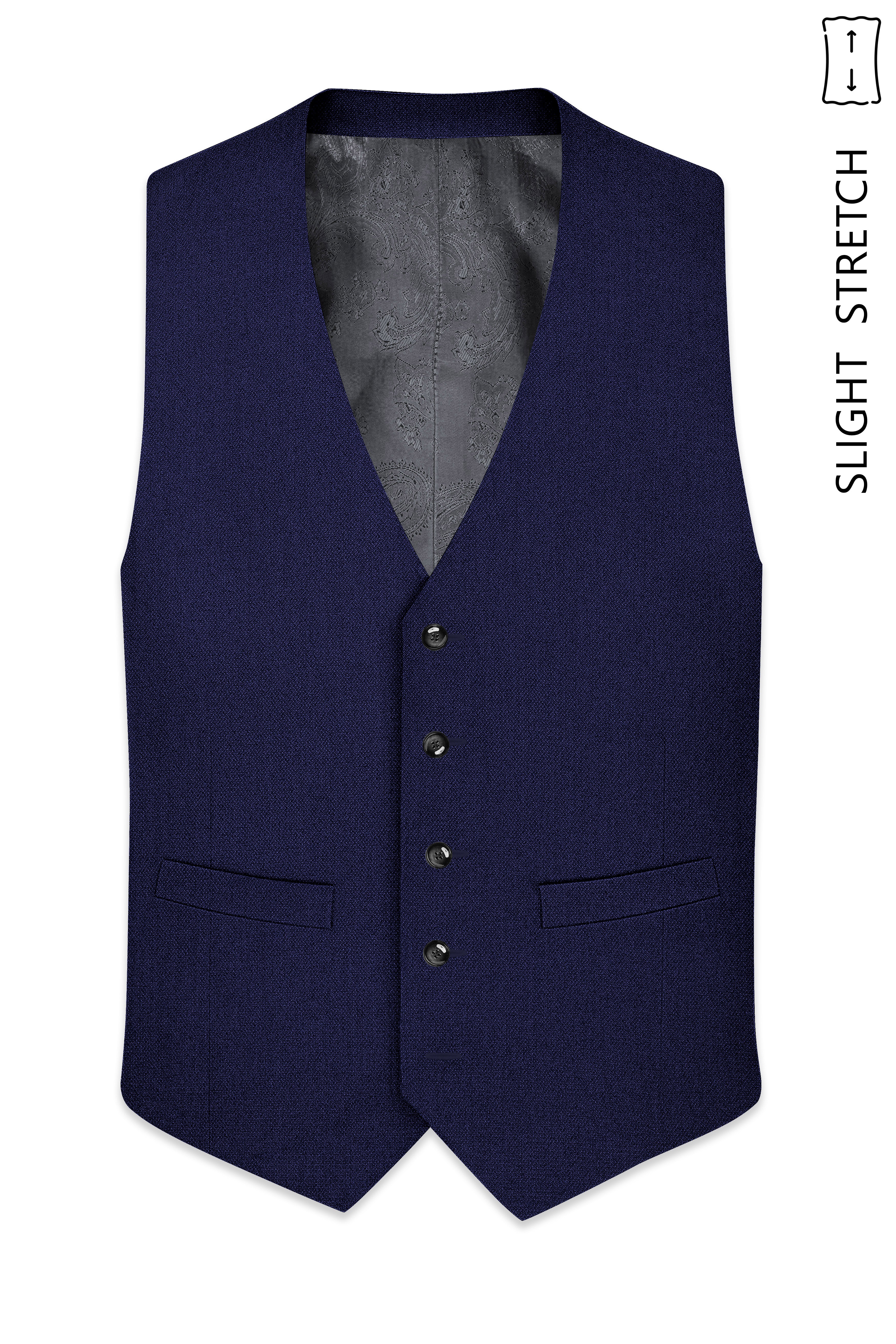 Orion-Vulcan Blue Diamond Textured Wool Rich Slight Stretch Single Breasted Suit