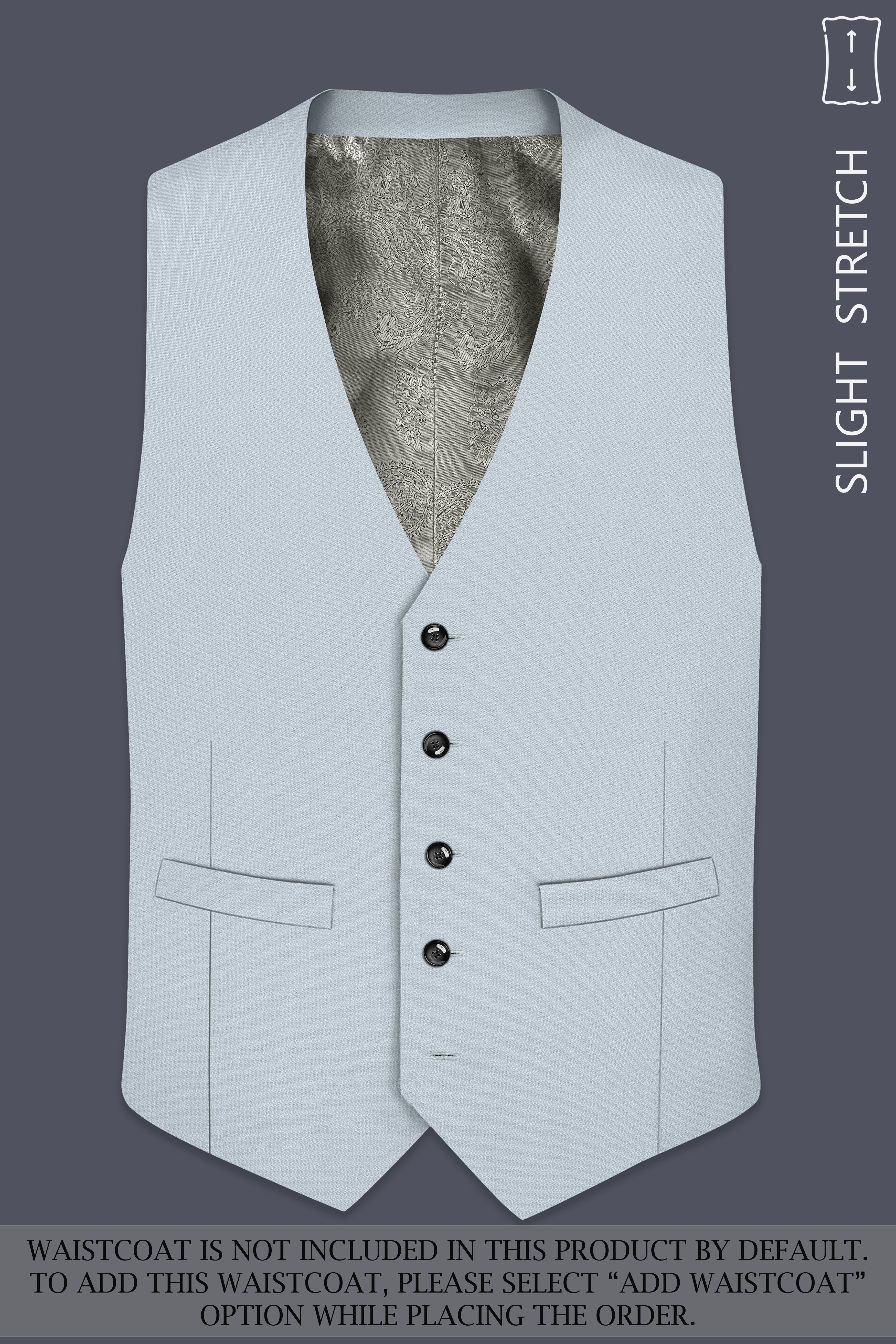 Prism-Chalice Gray Diamond Textured Wool Rich Slight Stretch Double Breasted Suit