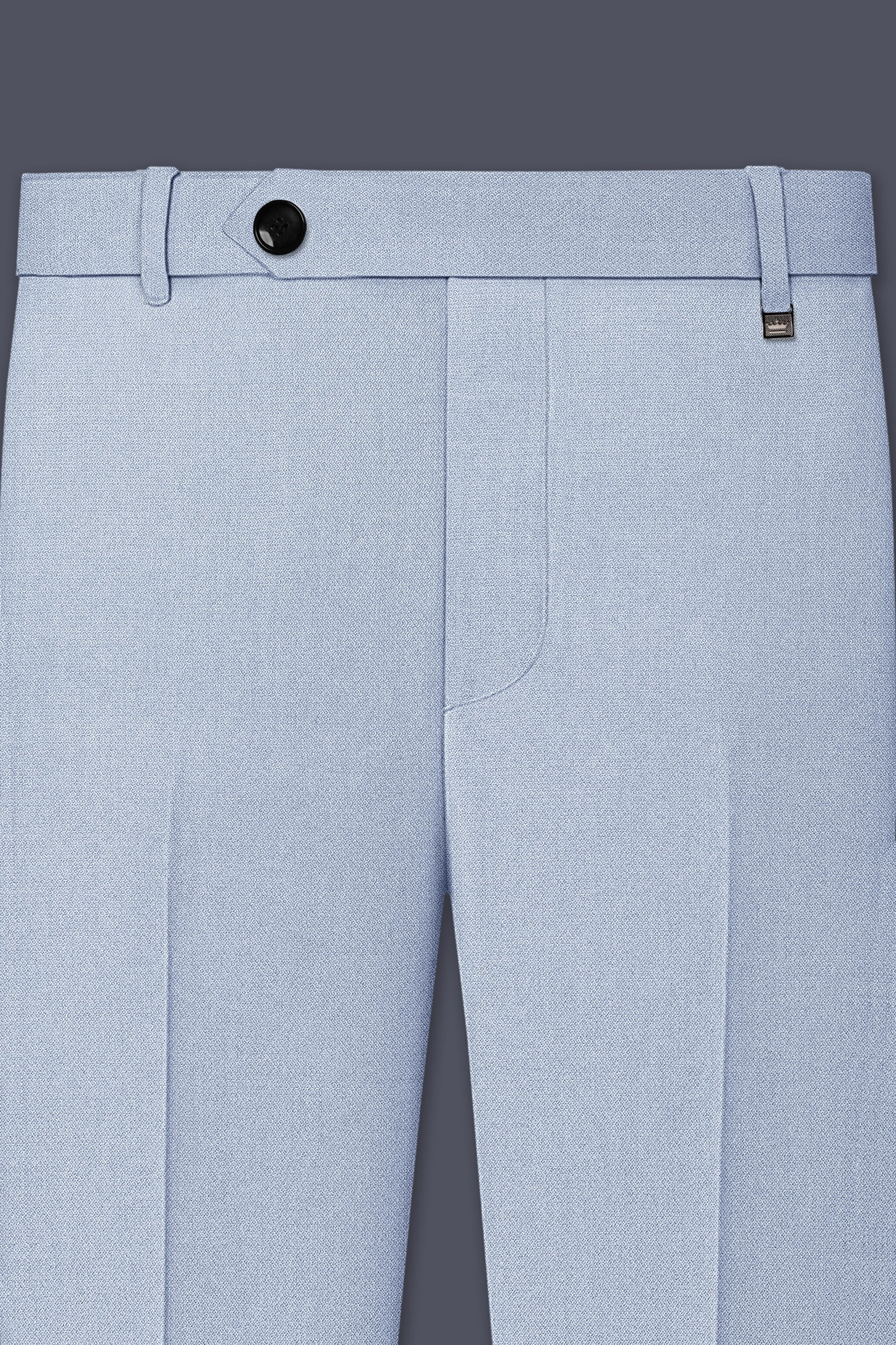 Azure-Heather Blue Diamond Textured Wool Rich Slight Stretch Double Breasted Suit