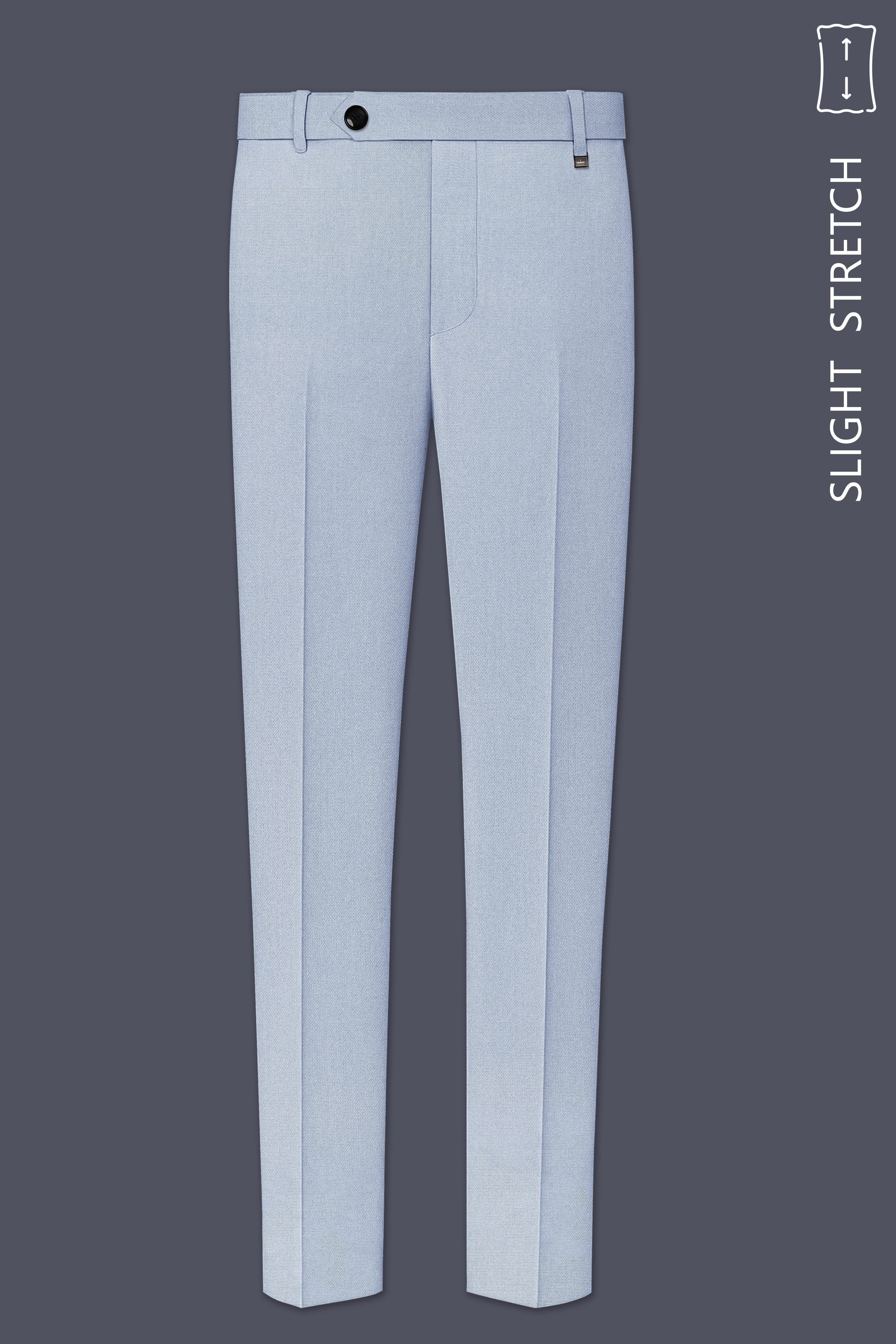 Azure-Heather Blue Diamond Textured Wool Rich Slight Stretch Double Breasted Suit