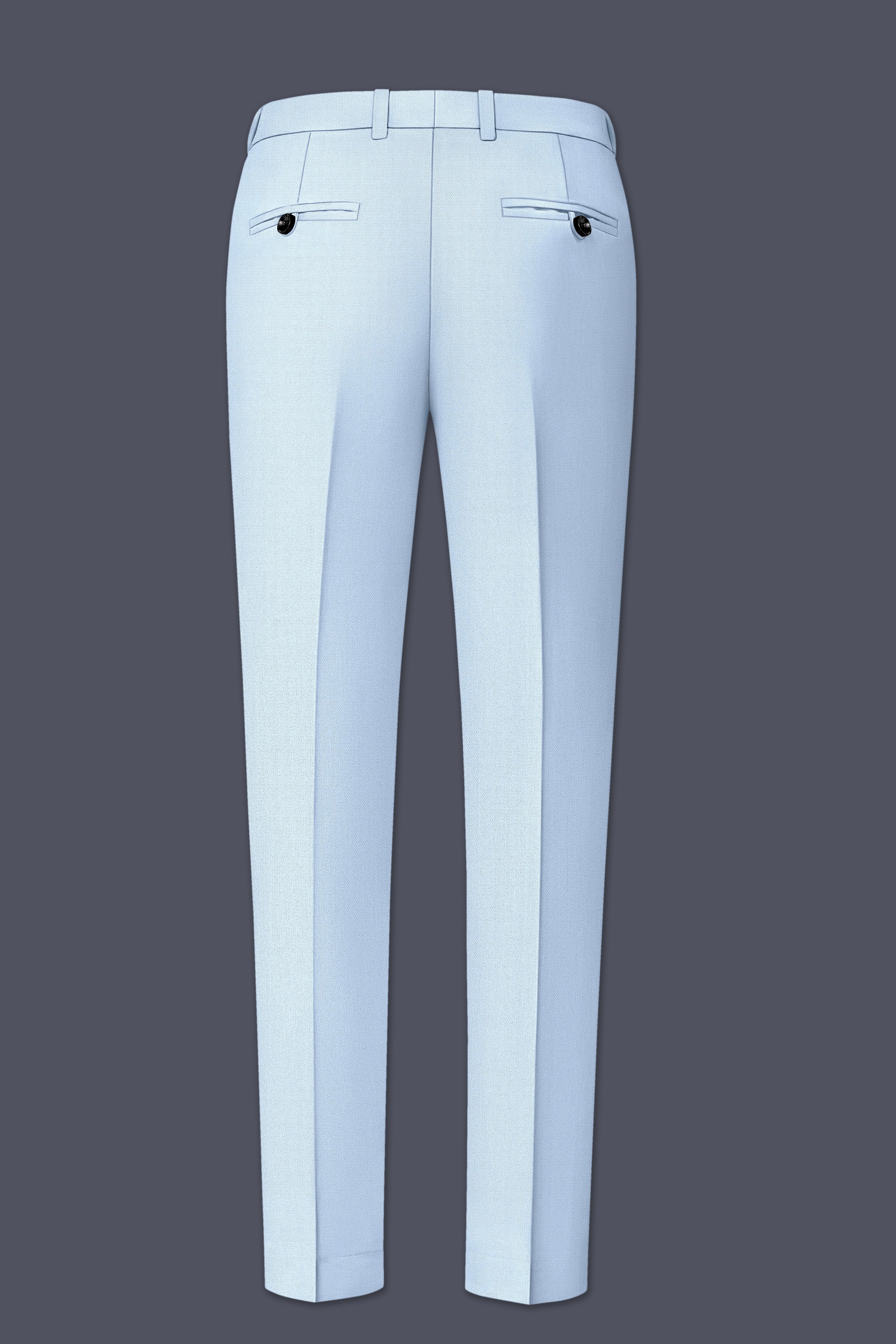 Azure-Heather Blue Diamond Textured Wool Rich Slight Stretch Double Breasted Suit