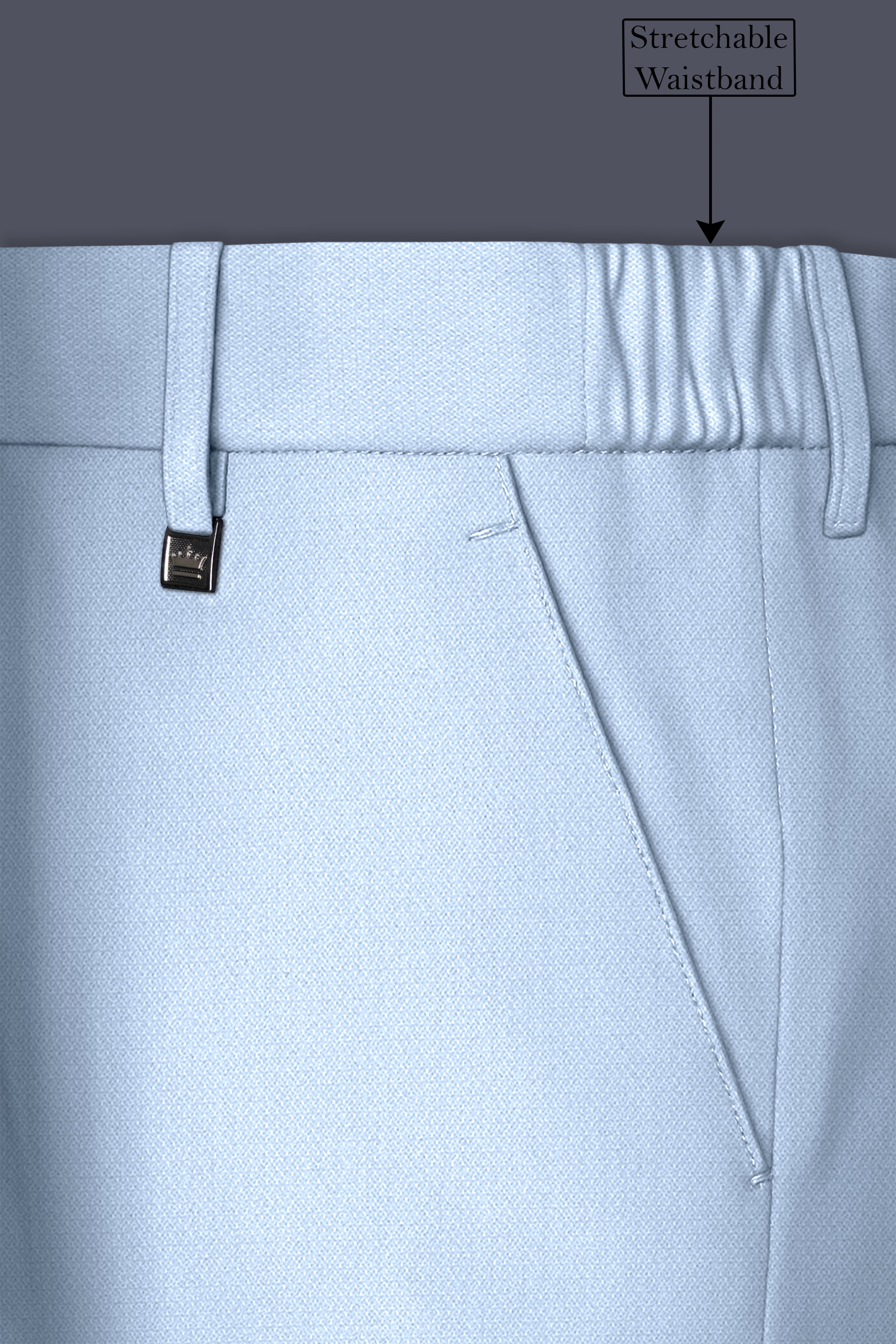 Azure-Heather Blue Diamond Textured Wool Rich Slight Stretch Double Breasted Suit