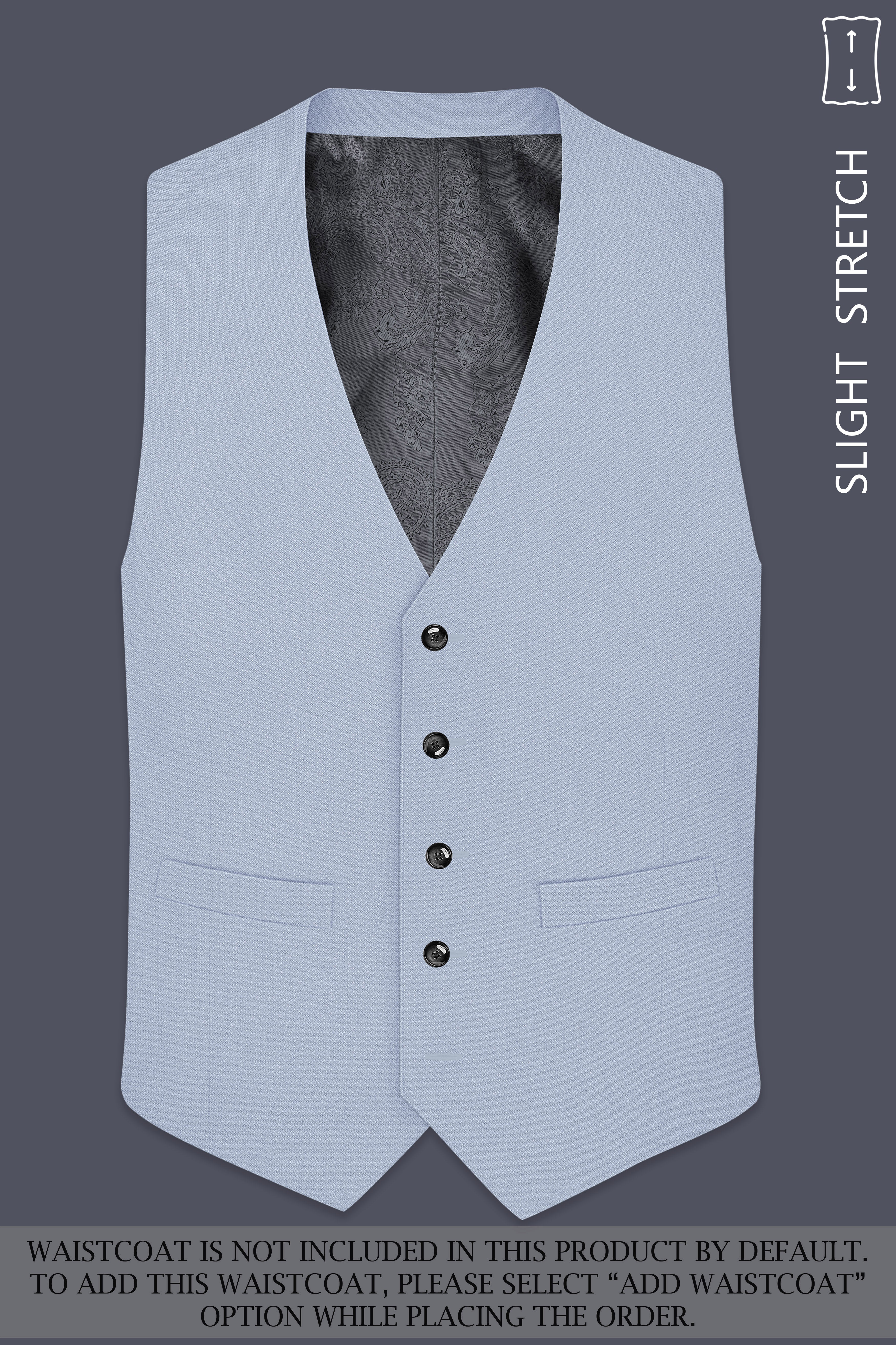 Azure-Heather Blue Diamond Textured Wool Rich Slight Stretch Double Breasted Suit