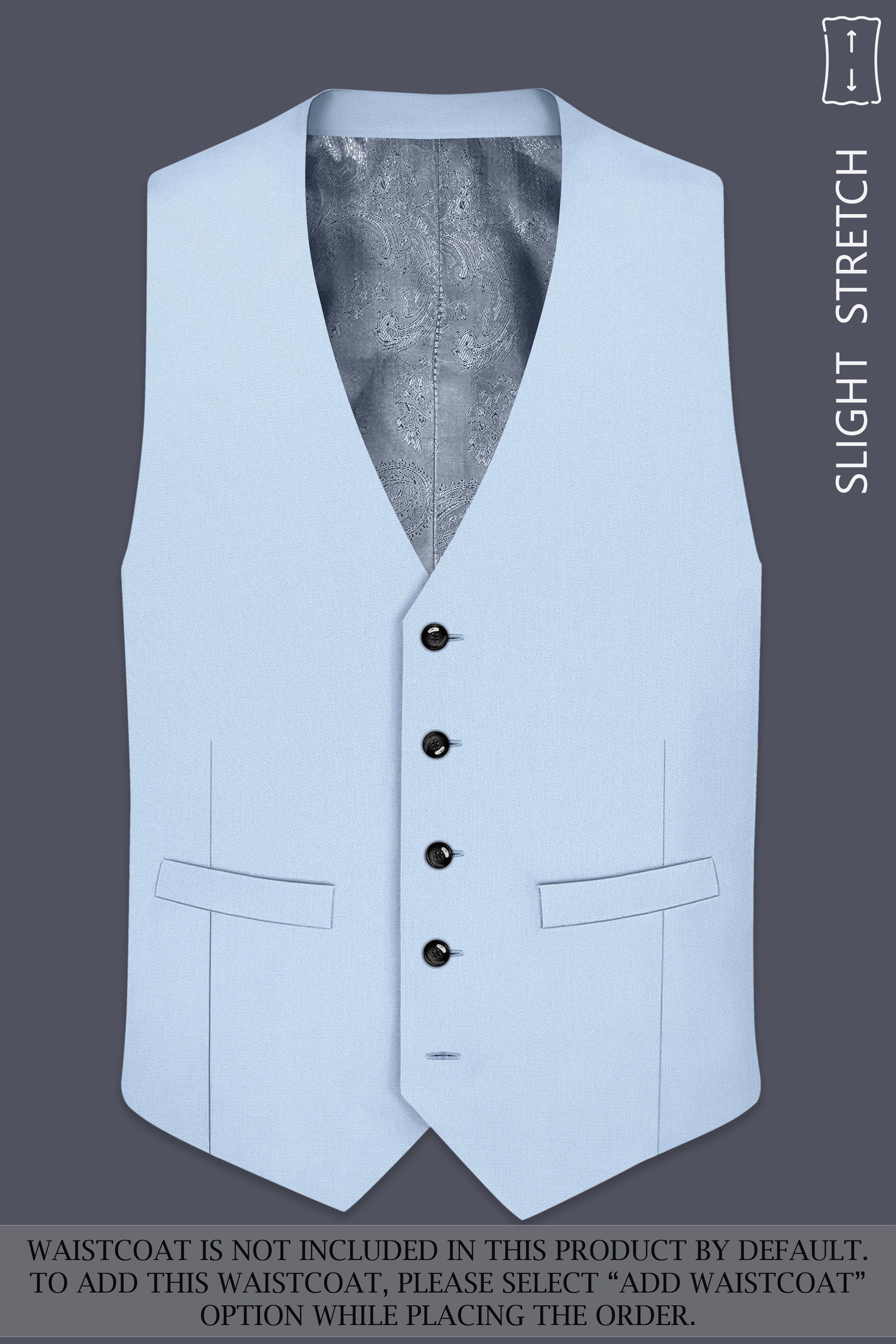 Azure-Heather Blue Diamond Textured Wool Rich Slight Stretch Double Breasted Suit
