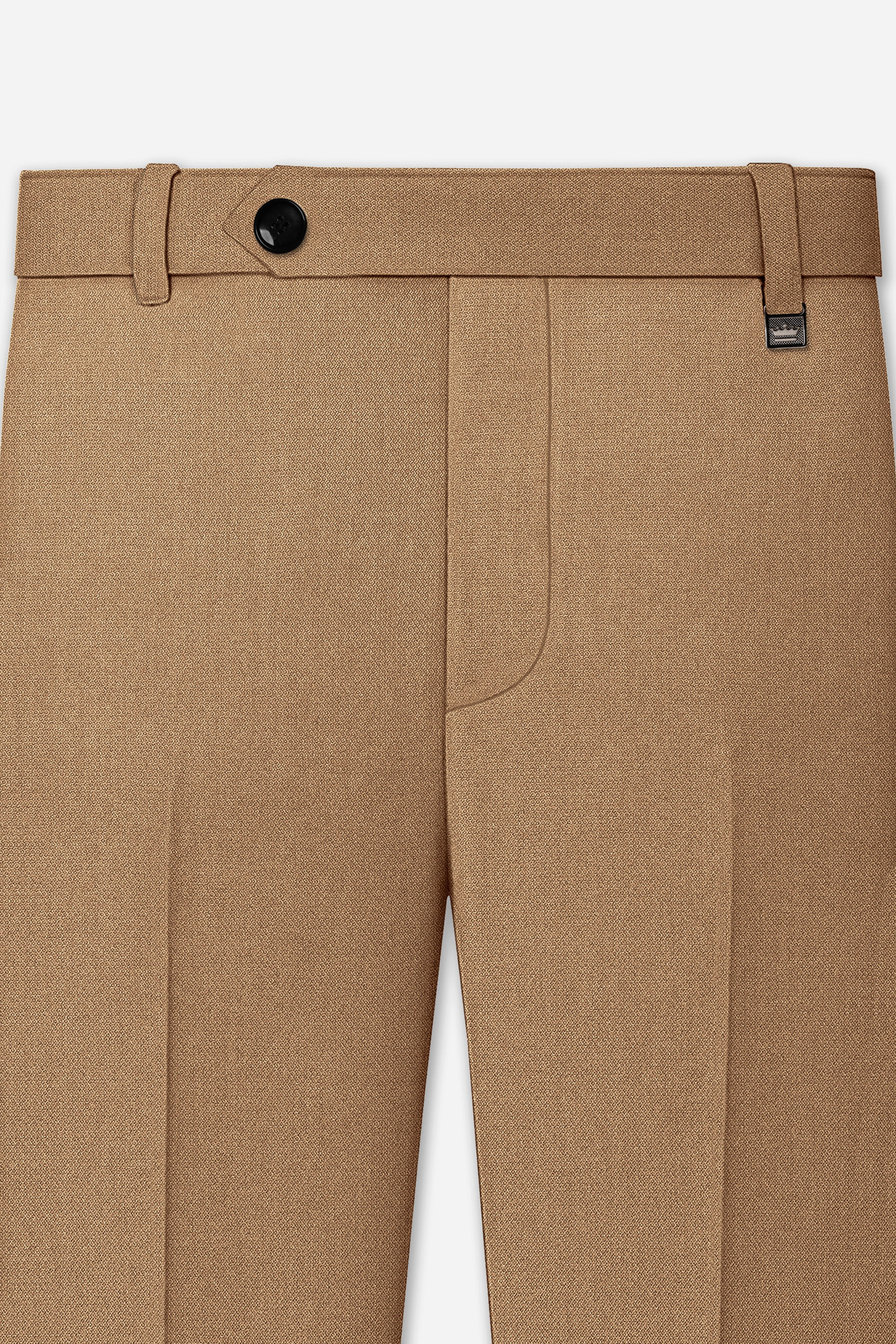 Sienna-Teak Brown Diamond Textured Wool Rich Slight Stretch Double Breasted Suit