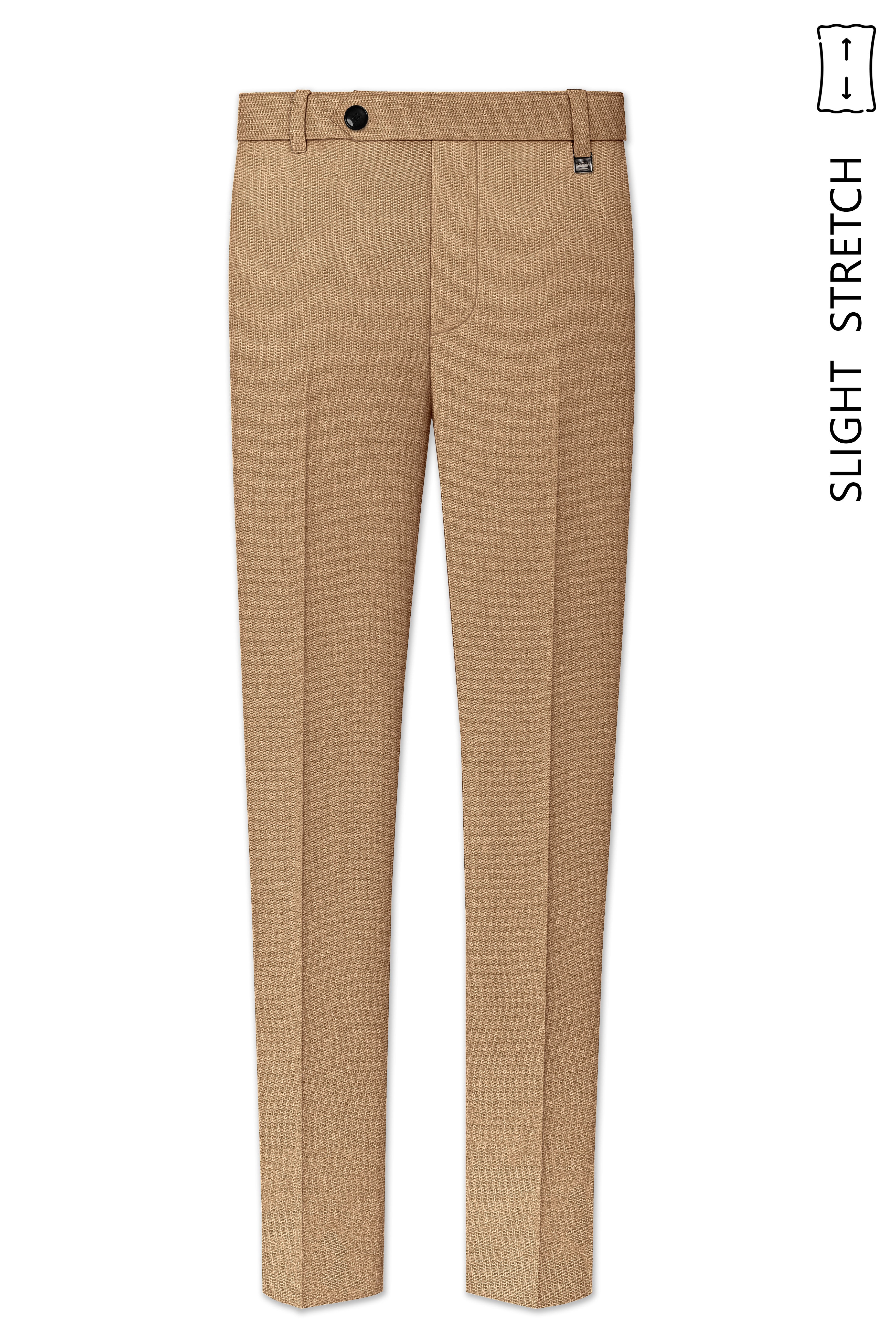 Sienna-Teak Brown Diamond Textured Wool Rich Slight Stretch Double Breasted Suit