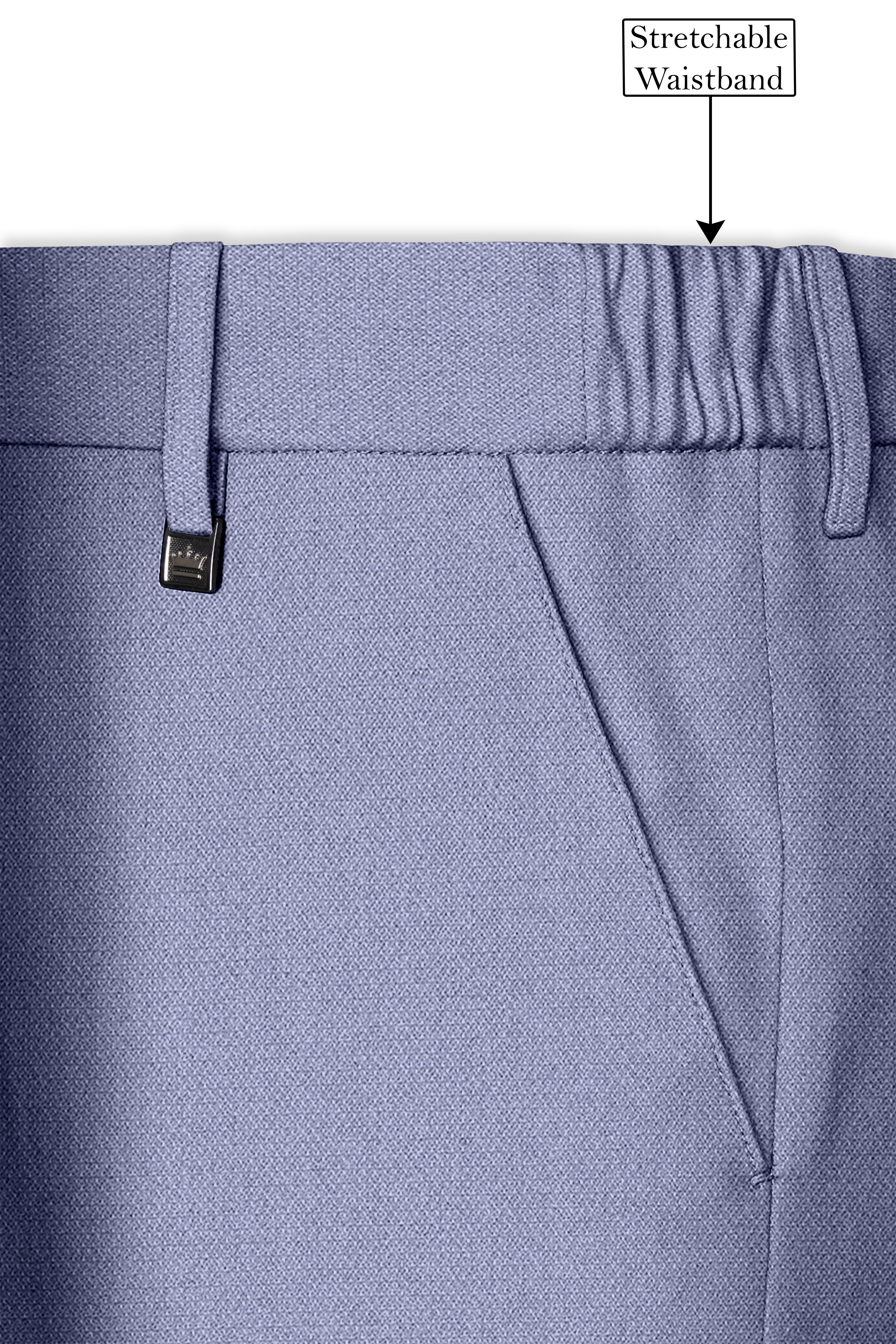 Harbor-Waterloo Blue Diamond Textured Wool Rich Slight Stretch Double Breasted Suit