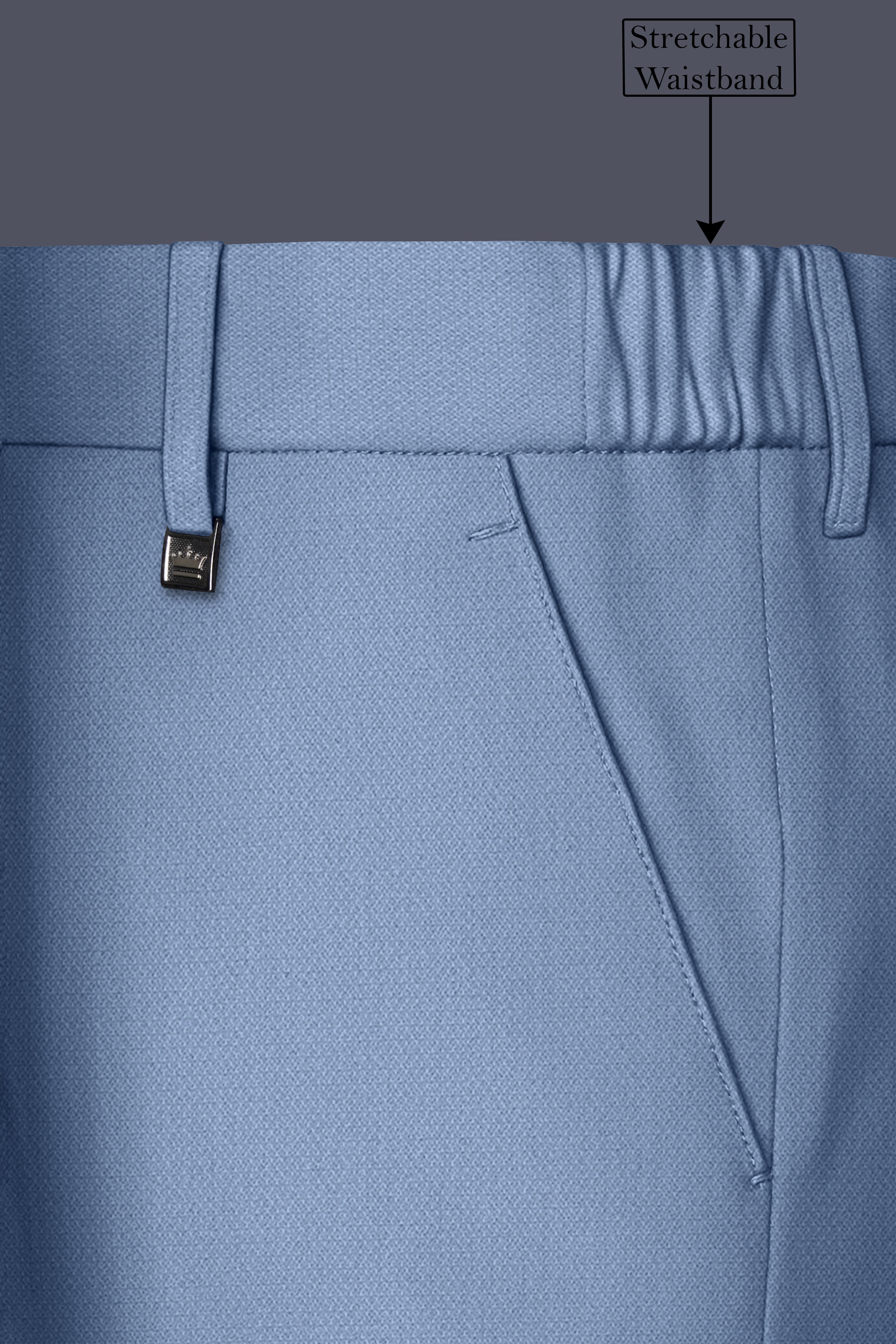 Harbor-Waterloo Blue Diamond Textured Wool Rich Slight Stretch Double Breasted Suit