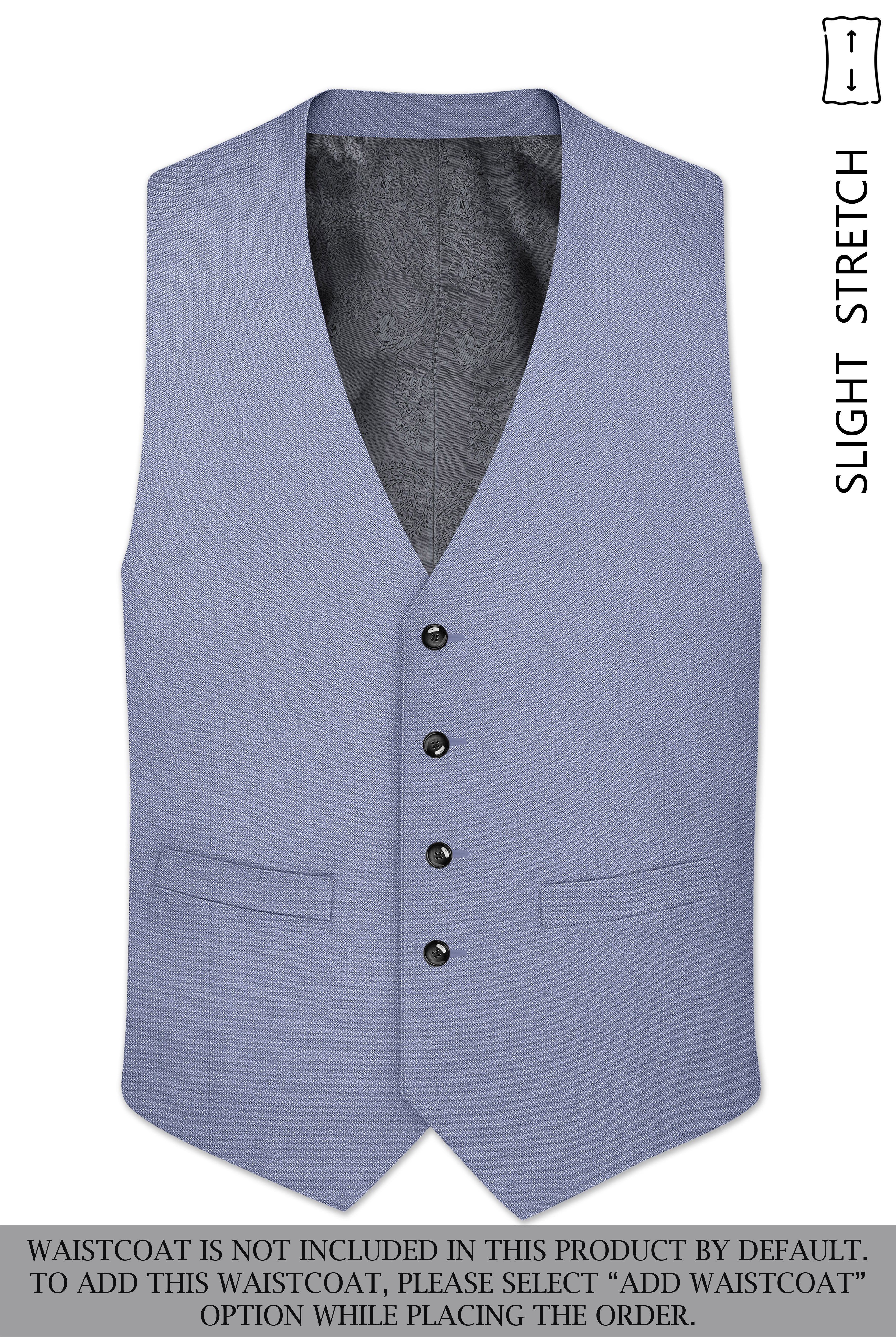 Harbor-Waterloo Blue Diamond Textured Wool Rich Slight Stretch Double Breasted Suit