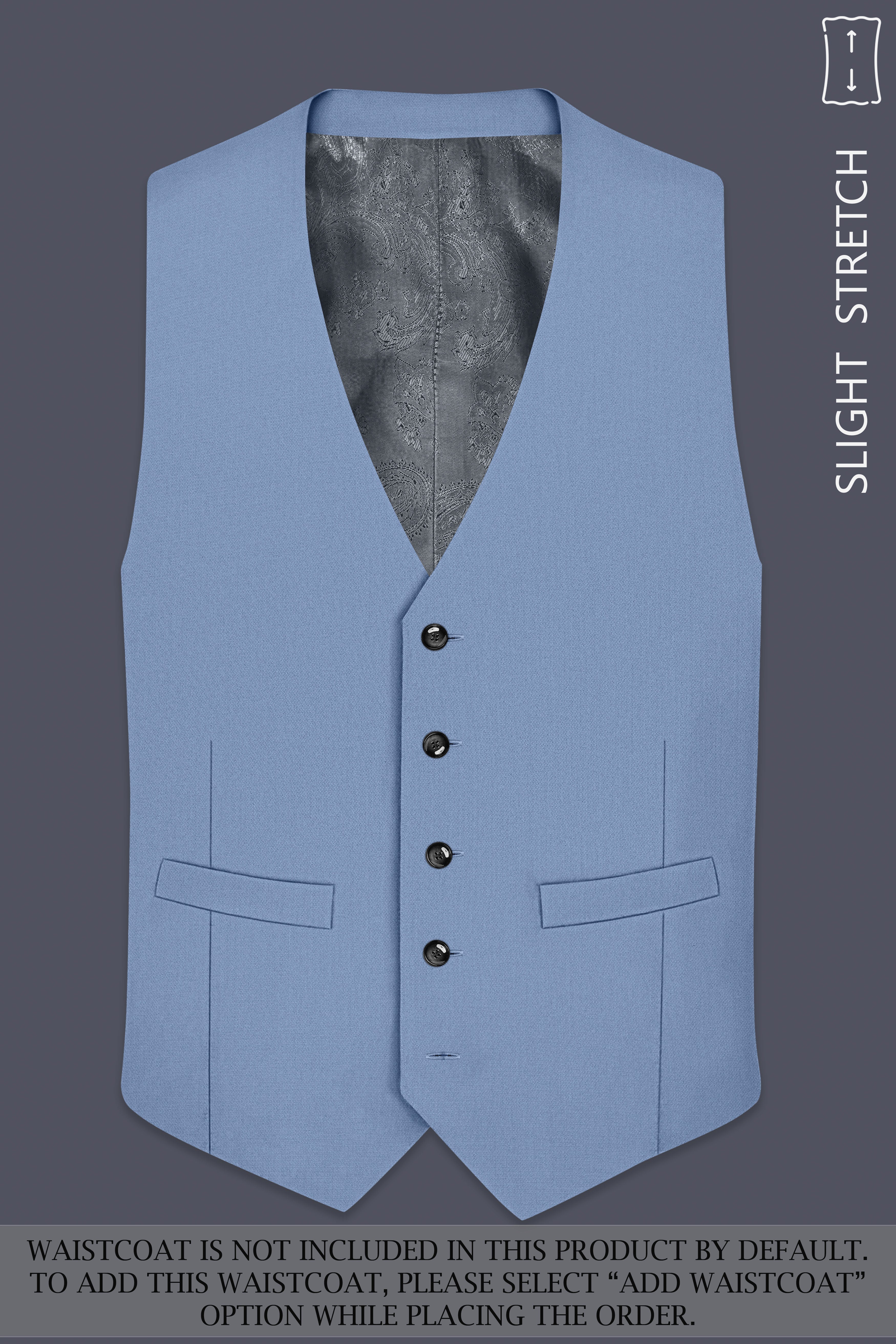 Harbor-Waterloo Blue Diamond Textured Wool Rich Slight Stretch Double Breasted Suit